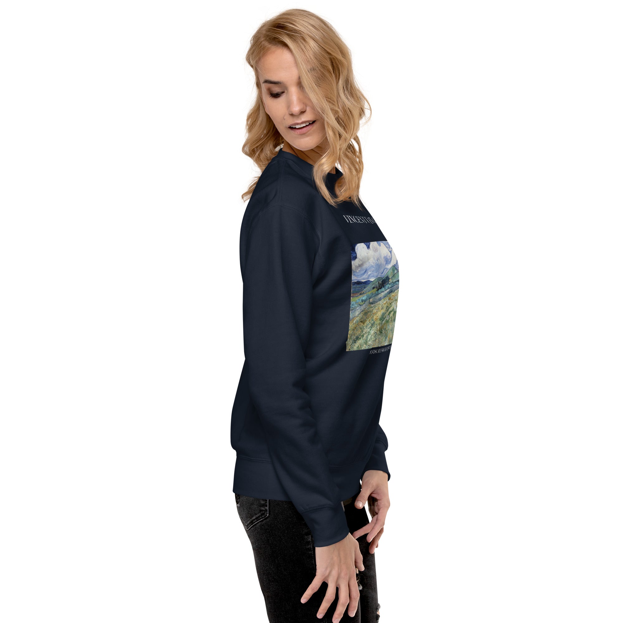 Vincent van Gogh 'Landscape from Saint-Rémy' Famous Painting Sweatshirt | Unisex Premium Sweatshirt