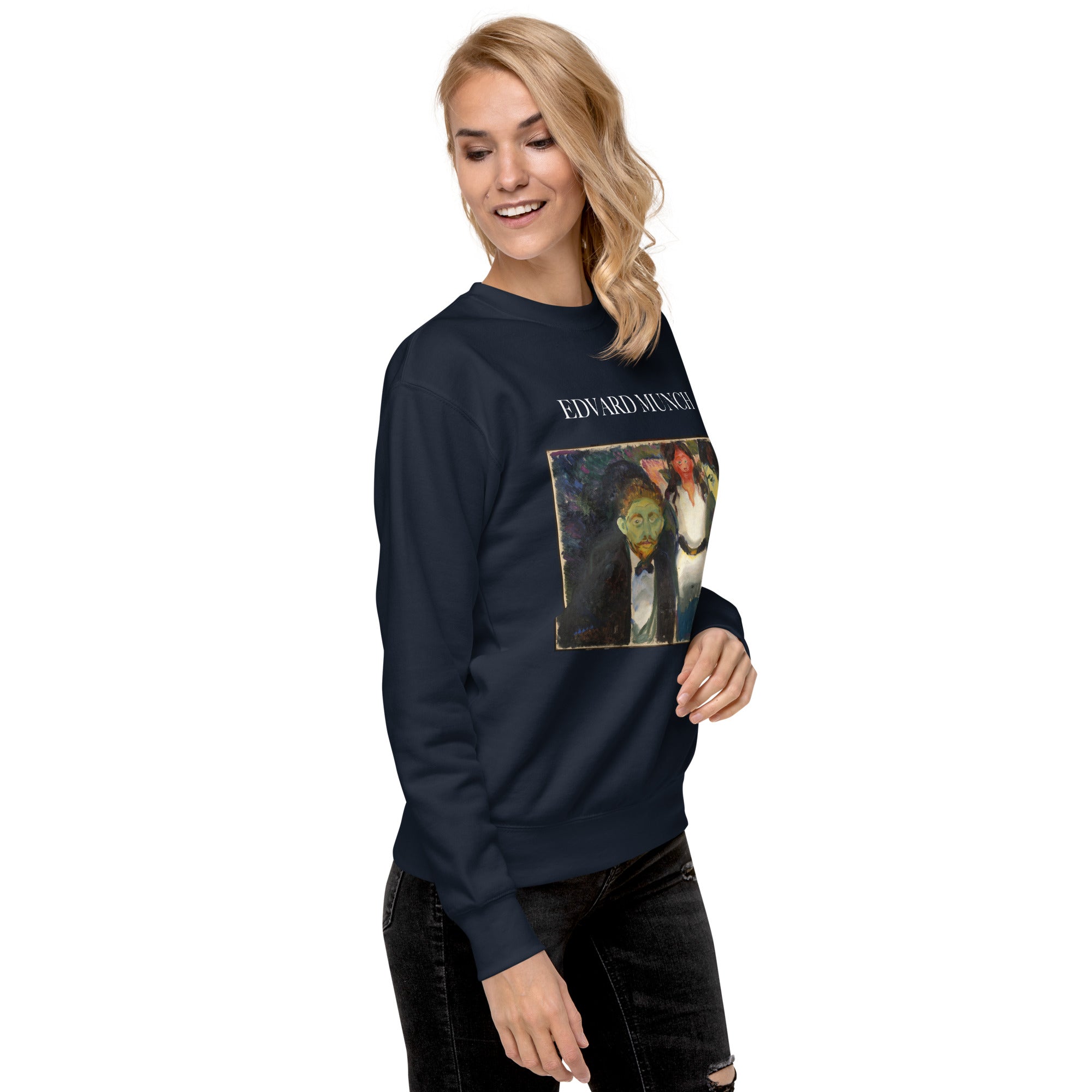 Sweatshirt mit berühmtem Gemälde „Eifersucht“ von Edvard Munch, Premium-Unisex-Sweatshirt