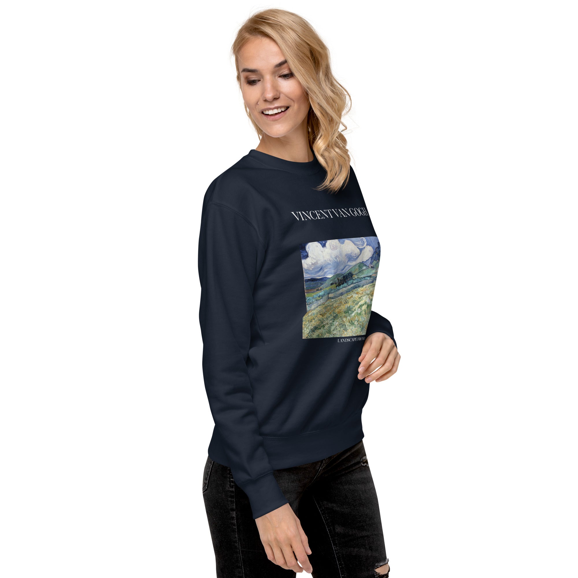 Vincent van Gogh 'Landscape from Saint-Rémy' Famous Painting Sweatshirt | Unisex Premium Sweatshirt