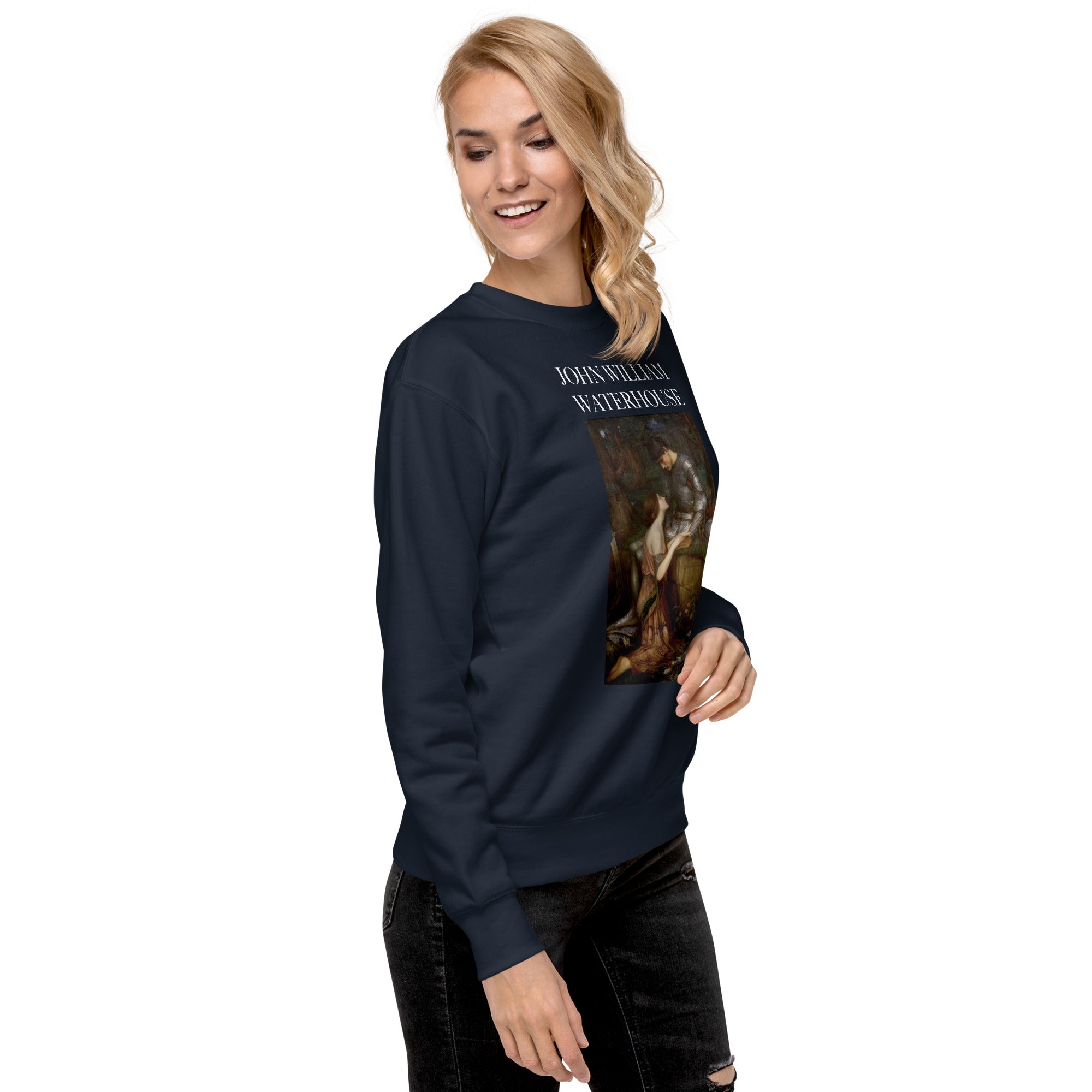 Sweatshirt mit berühmtem Gemälde „Lamia“ von John William Waterhouse, Premium-Unisex-Sweatshirt