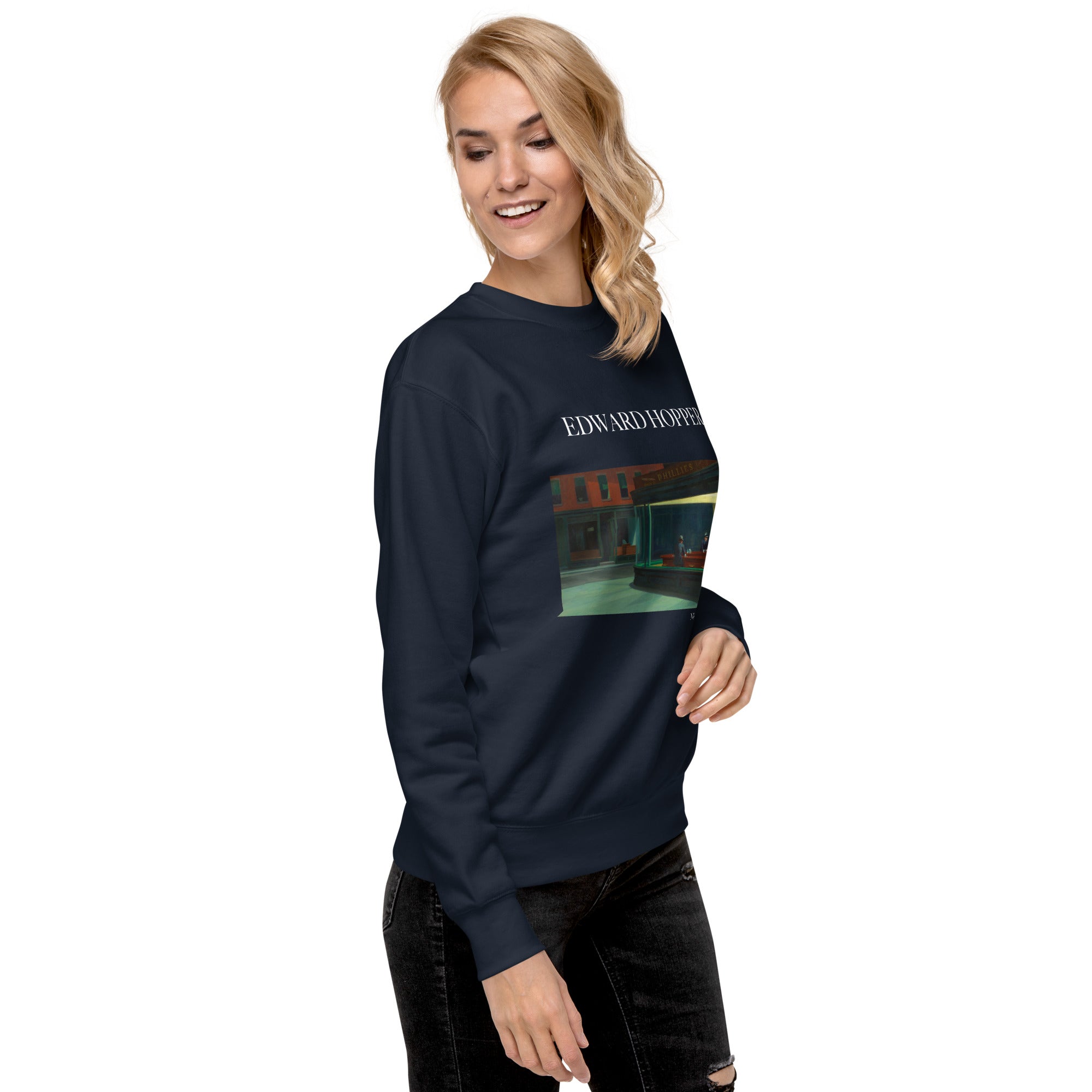 Edward Hopper 'Nighthawks' Famous Painting Sweatshirt | Unisex Premium Sweatshirt