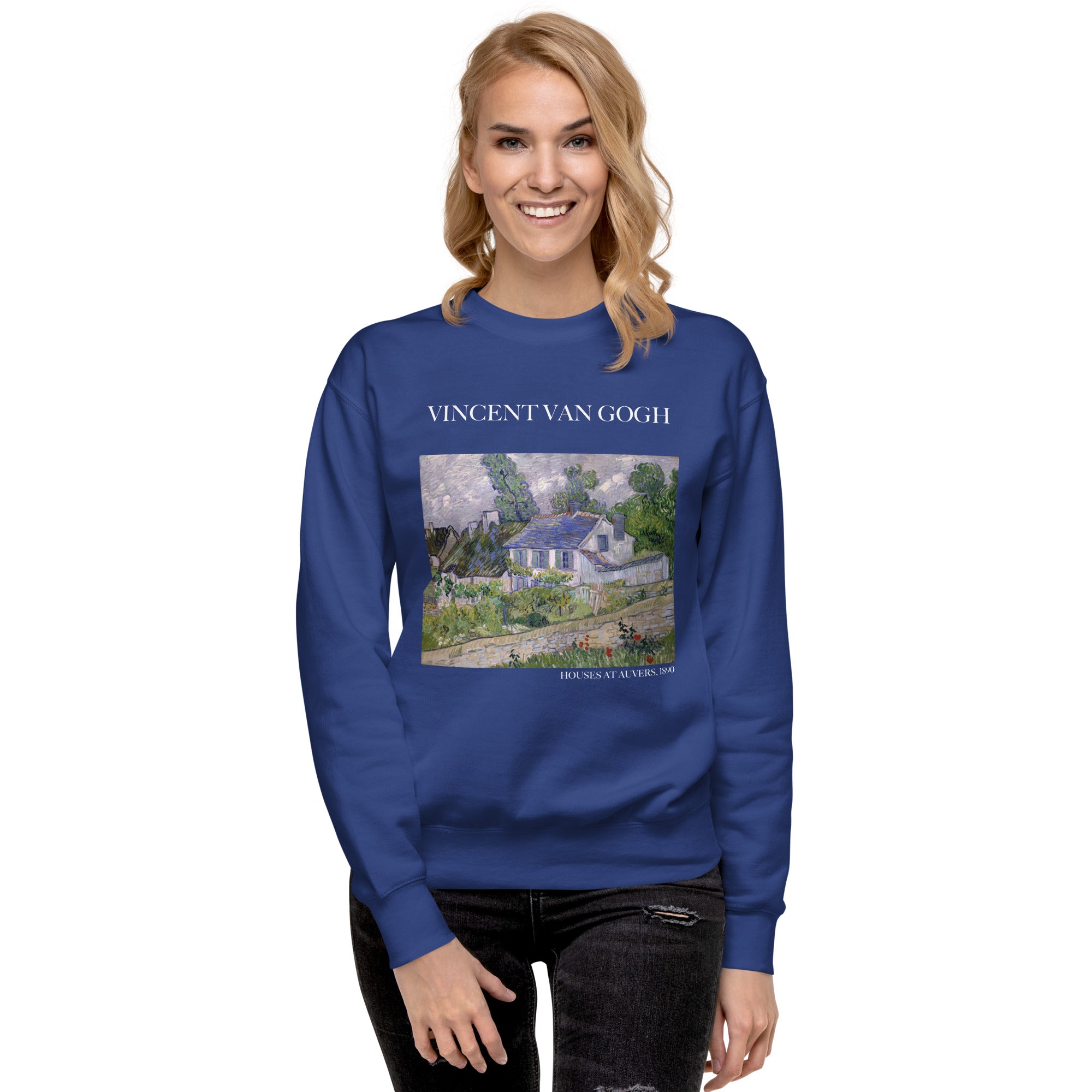 Sweatshirt mit berühmtem Gemälde „Häuser bei Auvers“ von Vincent van Gogh | Premium-Sweatshirt für Unisex