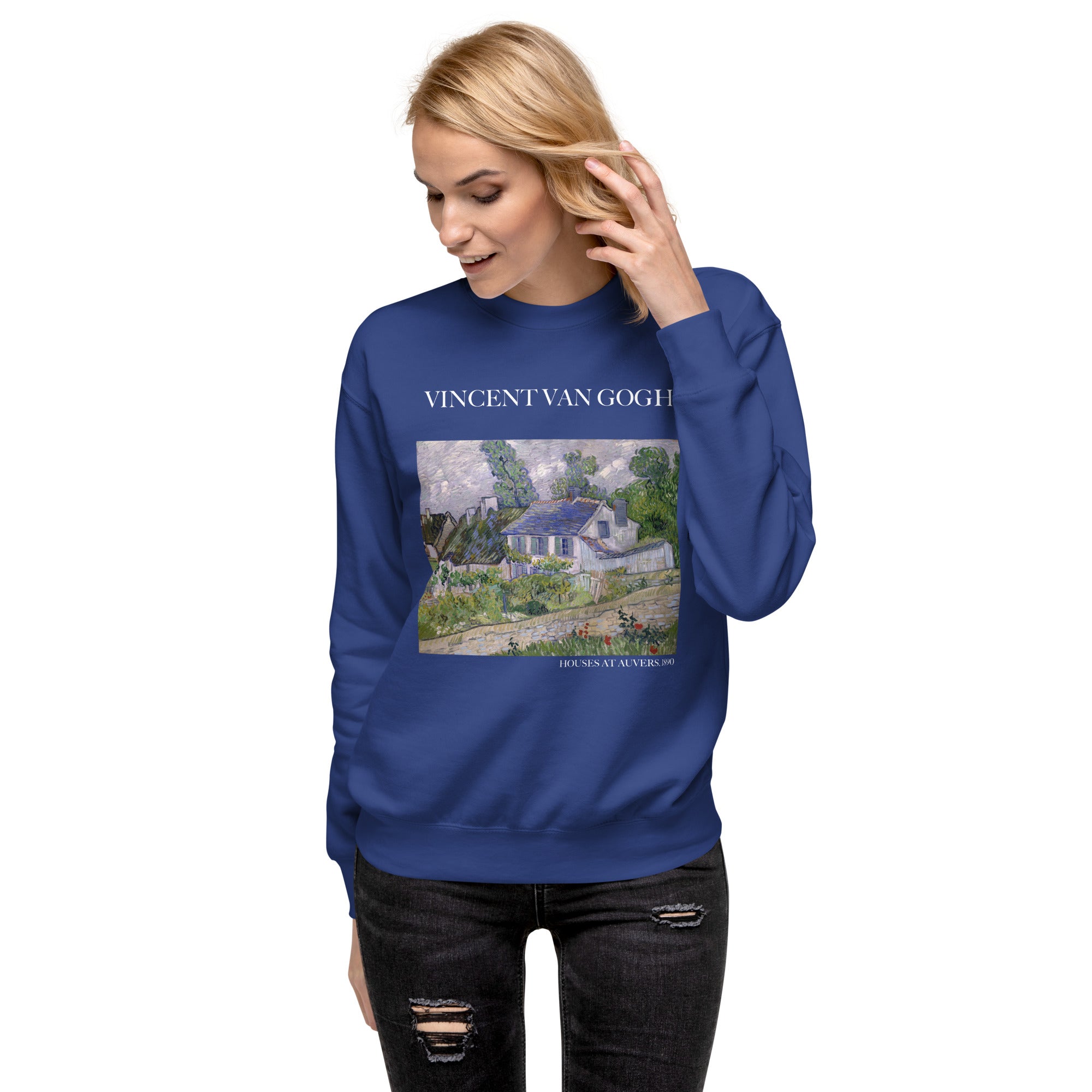 Sweatshirt mit berühmtem Gemälde „Häuser bei Auvers“ von Vincent van Gogh | Premium-Sweatshirt für Unisex