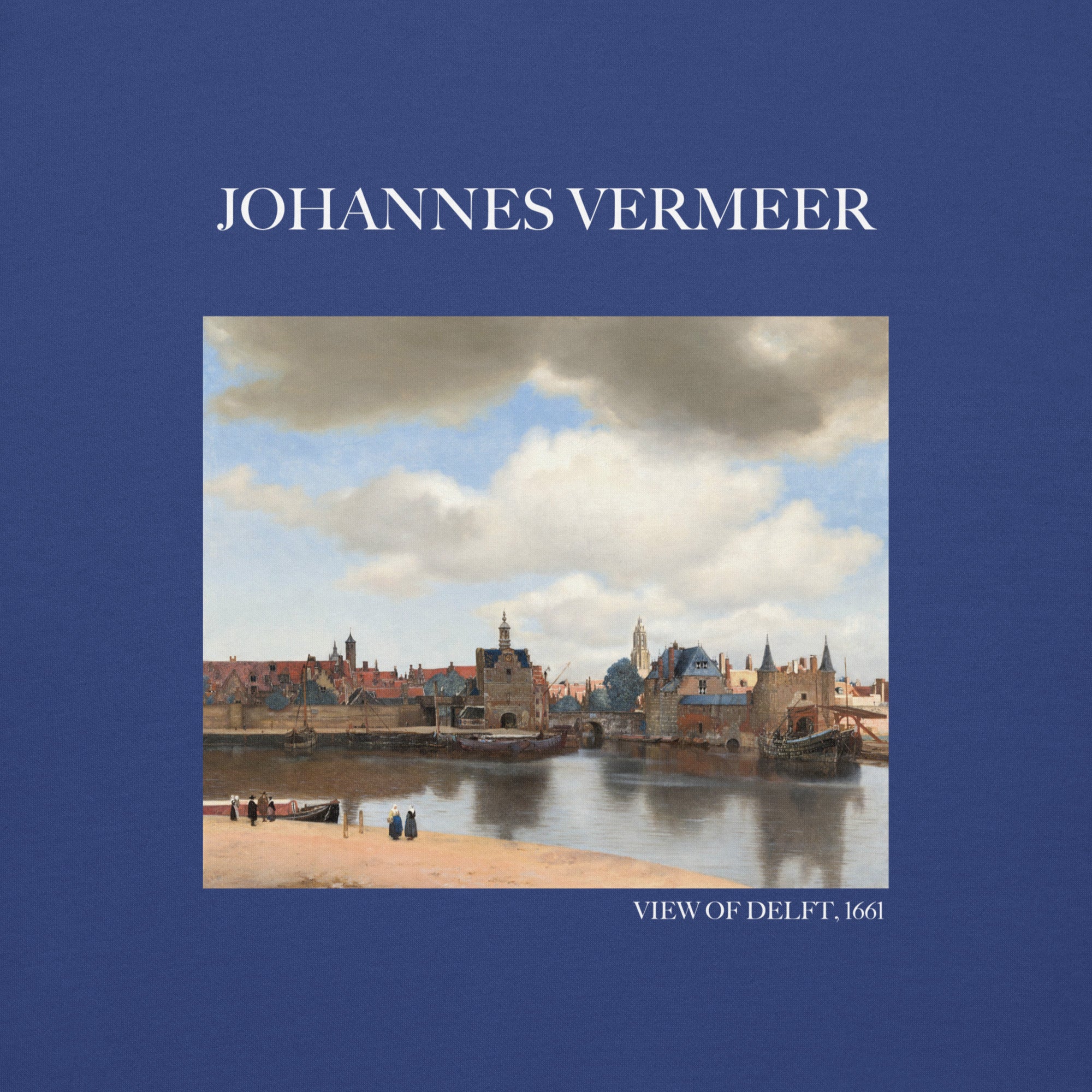 Johannes Vermeer 'Blick auf Delft' Berühmtes Gemälde Sweatshirt | Unisex Premium Sweatshirt