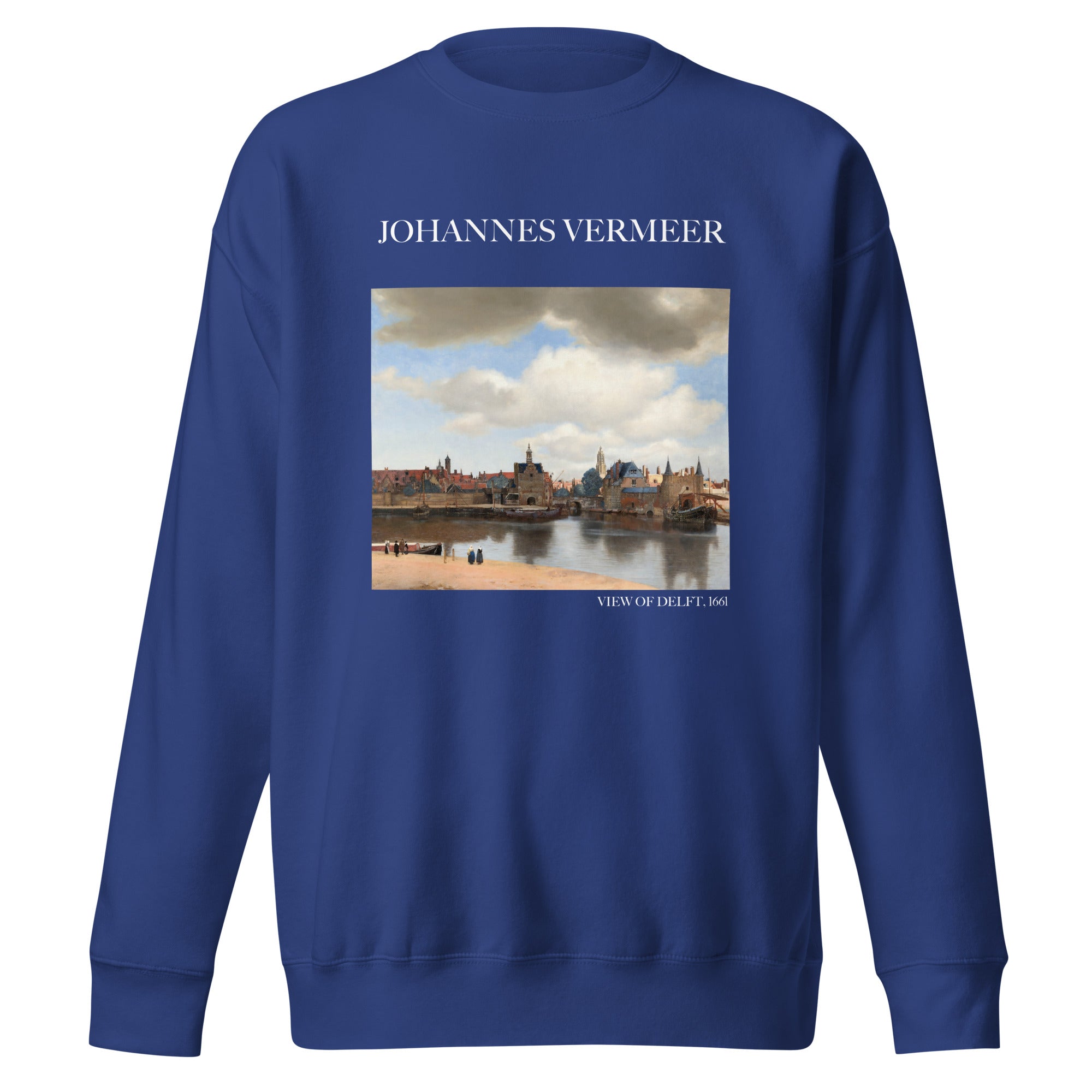 Johannes Vermeer 'Blick auf Delft' Berühmtes Gemälde Sweatshirt | Unisex Premium Sweatshirt