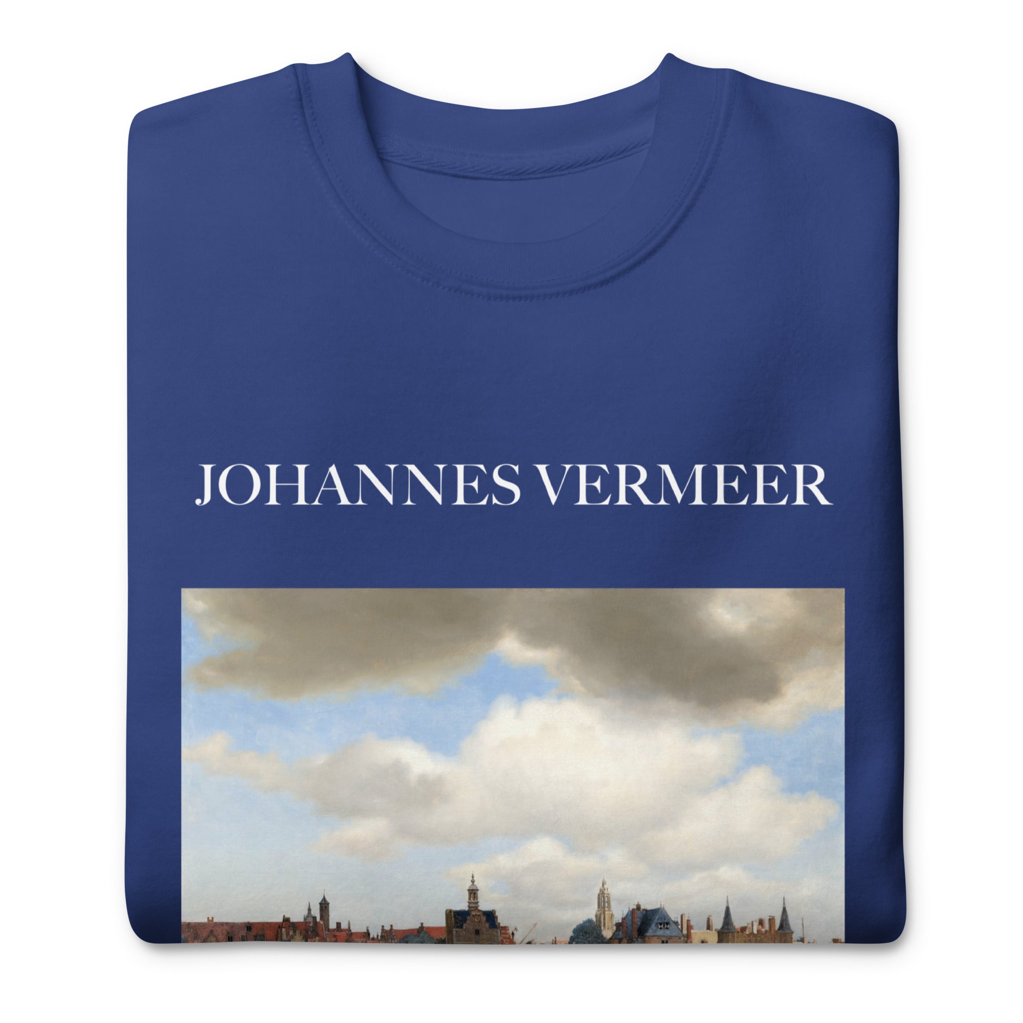 Johannes Vermeer 'Blick auf Delft' Berühmtes Gemälde Sweatshirt | Unisex Premium Sweatshirt