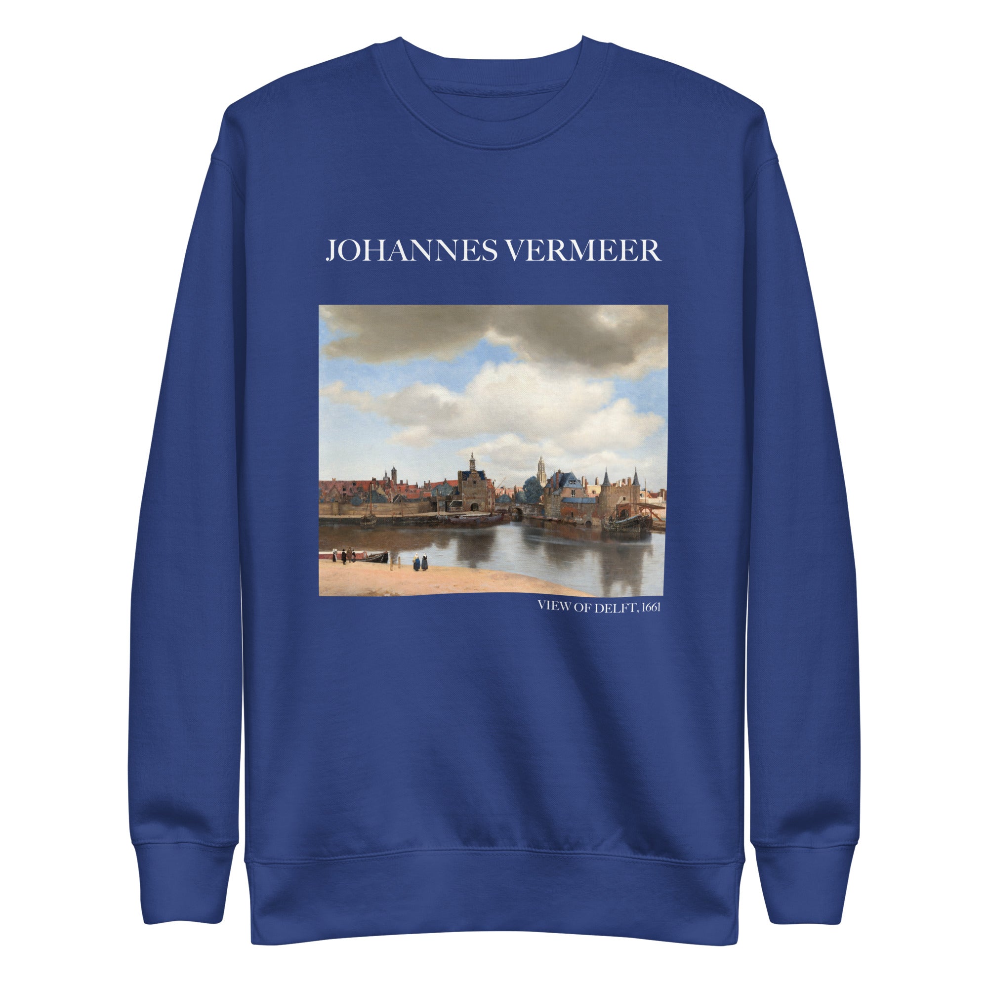 Johannes Vermeer 'Blick auf Delft' Berühmtes Gemälde Sweatshirt | Unisex Premium Sweatshirt