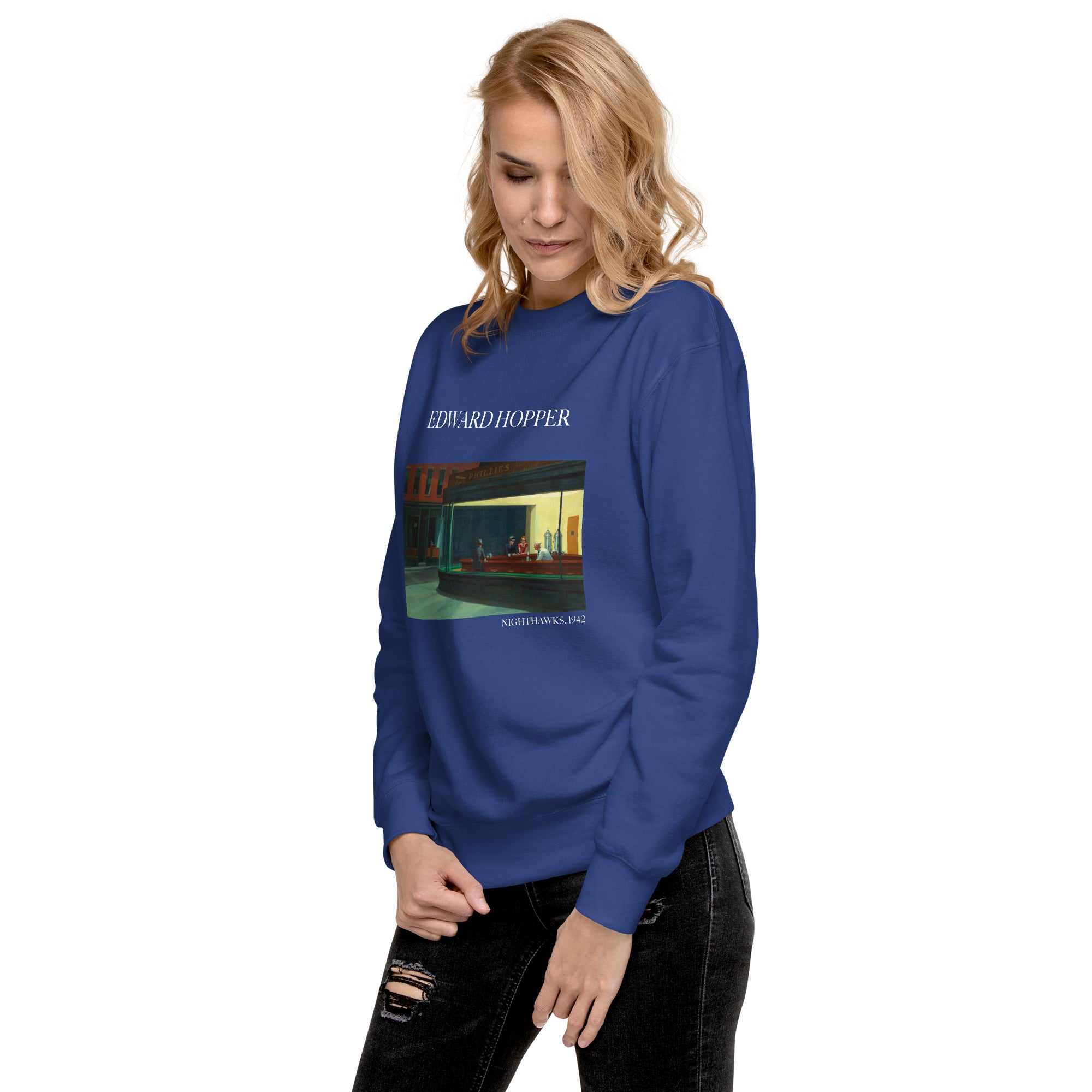 Sweatshirt mit berühmtem Gemälde „Nighthawks“ von Edward Hopper | Premium-Sweatshirt für Unisex