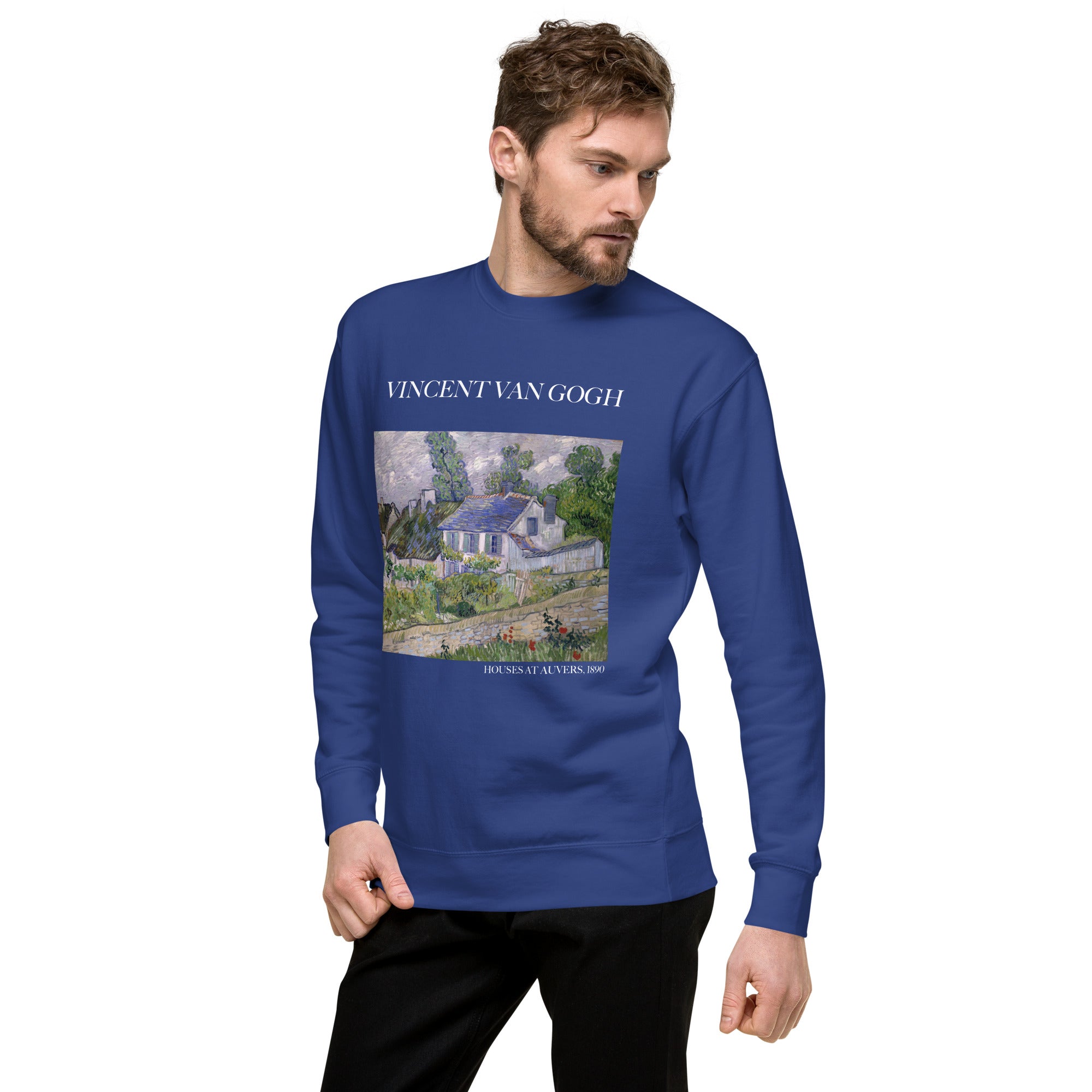 Sweatshirt mit berühmtem Gemälde „Häuser bei Auvers“ von Vincent van Gogh | Premium-Sweatshirt für Unisex