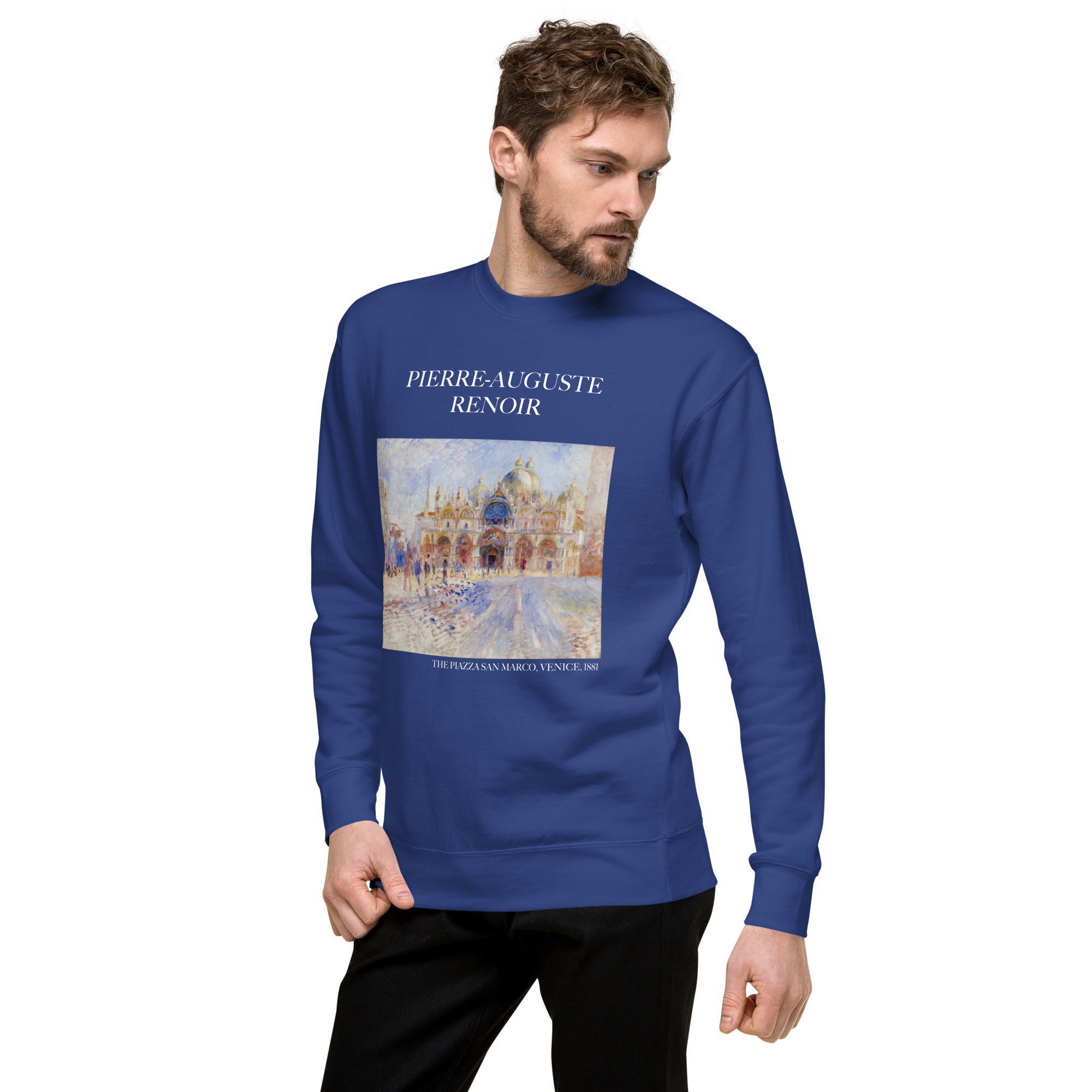 Pierre-Auguste Renoir 'The Piazza San Marco, Venice' Famous Painting Sweatshirt | Unisex Premium Sweatshirt