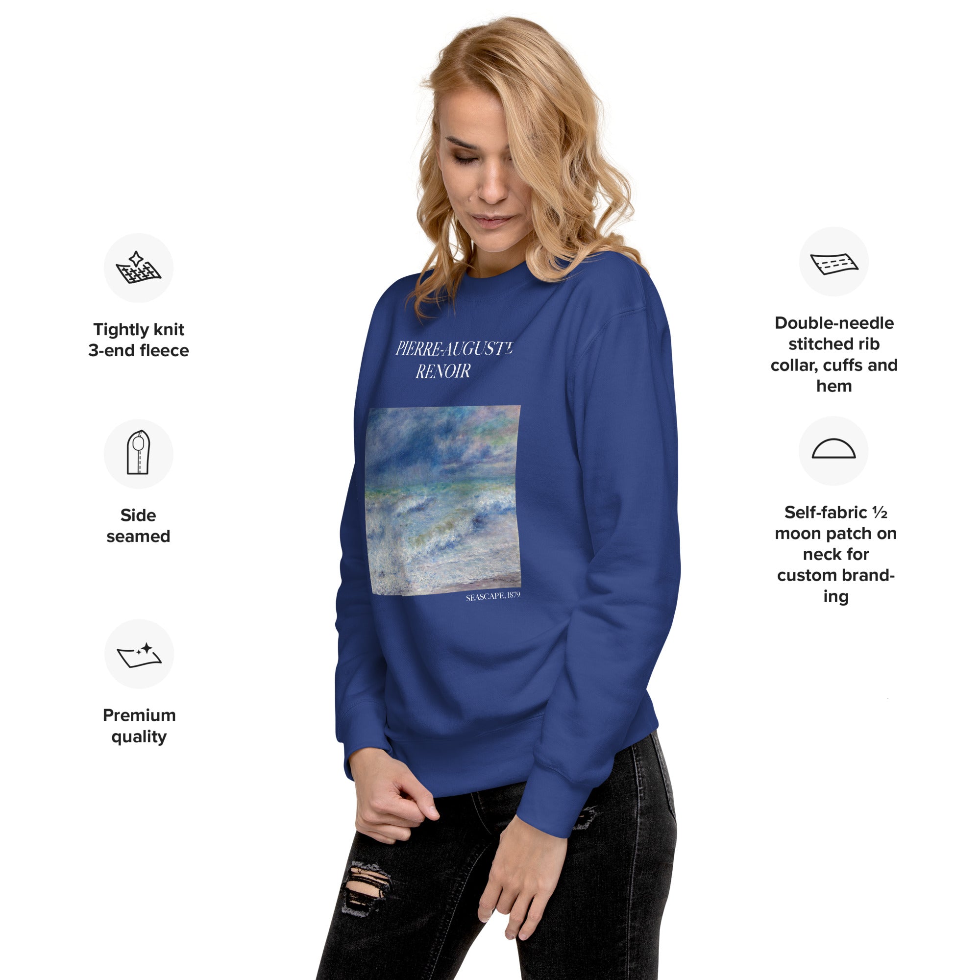 Sweatshirt mit berühmtem Gemälde „Meereslandschaft“ von Pierre-Auguste Renoir, Unisex-Premium-Sweatshirt