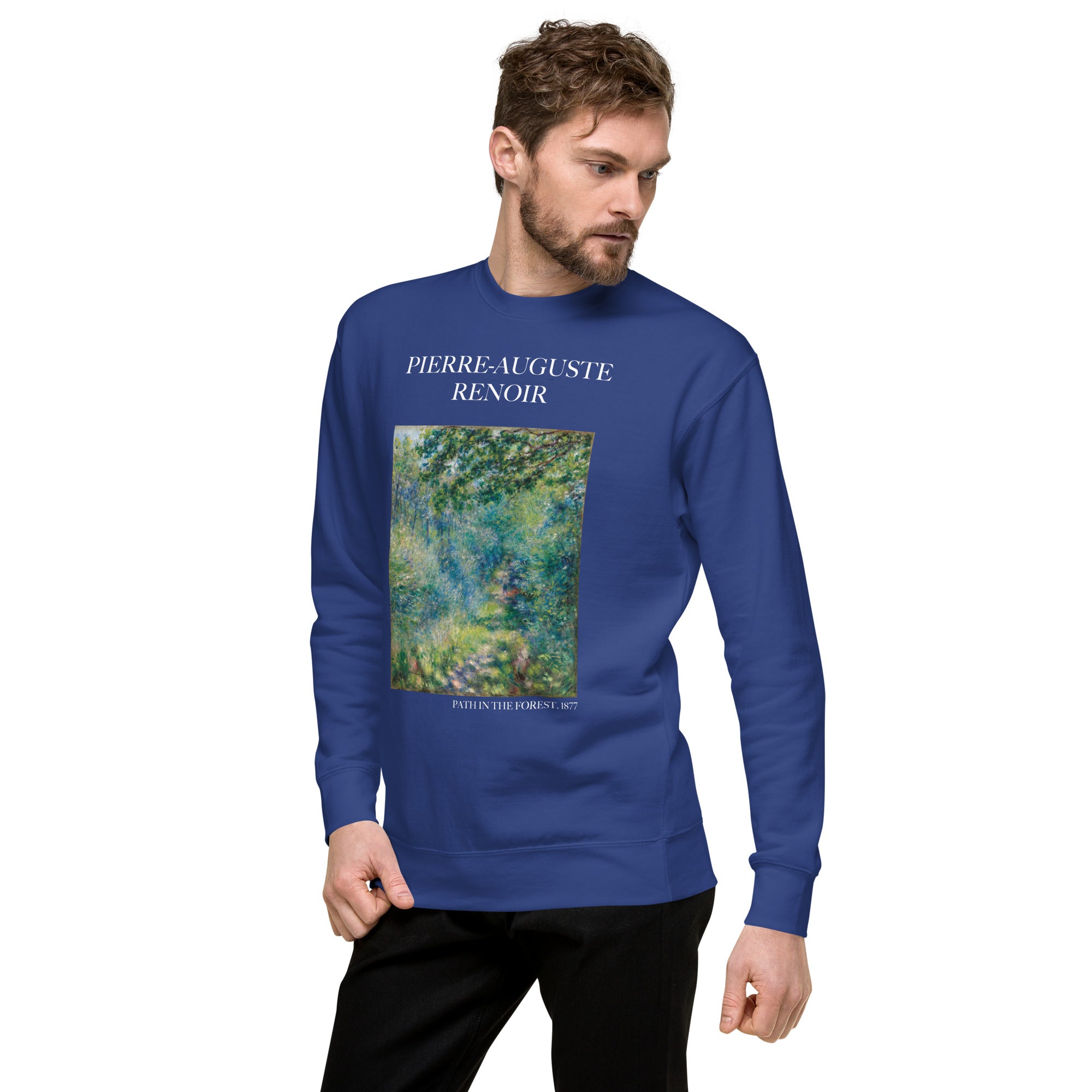 Sweatshirt mit berühmtem Gemälde „Pfad im Wald“ von Pierre-Auguste Renoir | Premium-Sweatshirt für Unisex