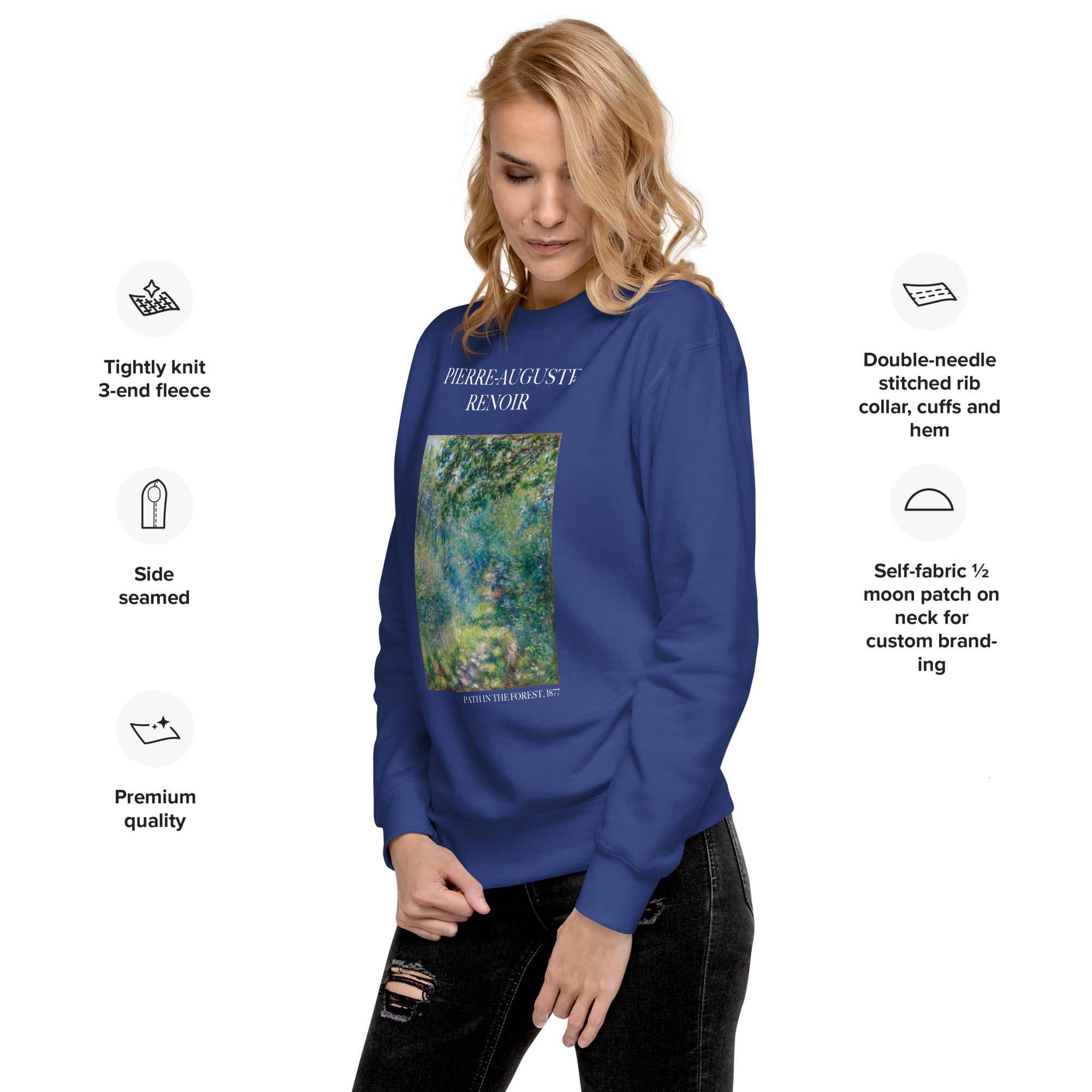 Sweatshirt mit berühmtem Gemälde „Pfad im Wald“ von Pierre-Auguste Renoir | Premium-Sweatshirt für Unisex