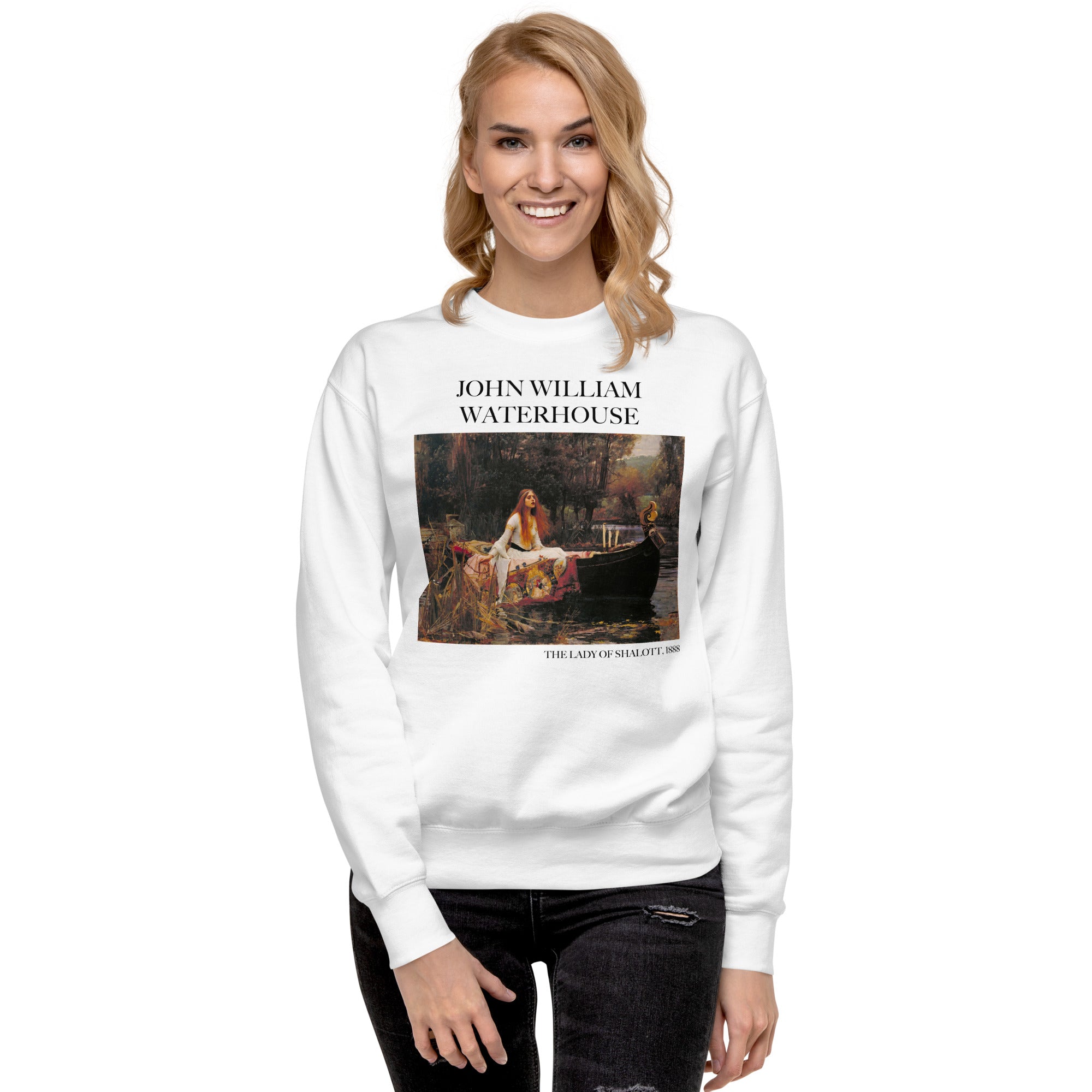 John William Waterhouse 'The Lady of Shalott' Famous Painting Sweatshirt | Unisex Premium Sweatshirt