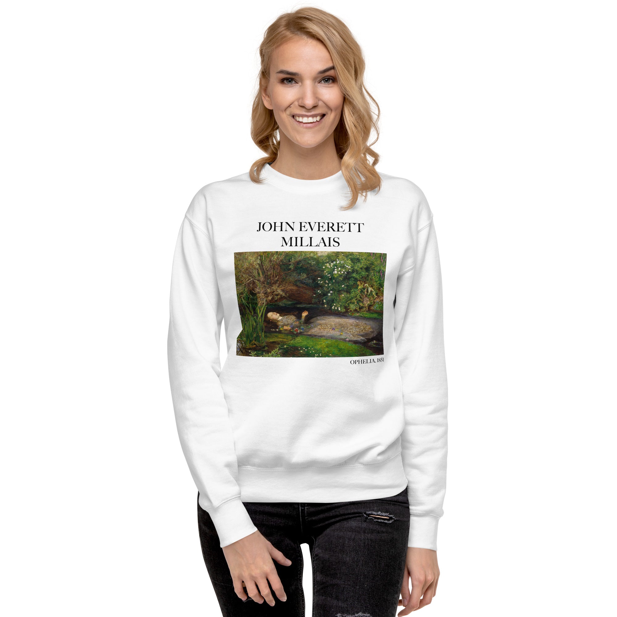 John Everett Millais 'Ophelia' Famous Painting Sweatshirt | Unisex Premium Sweatshirt