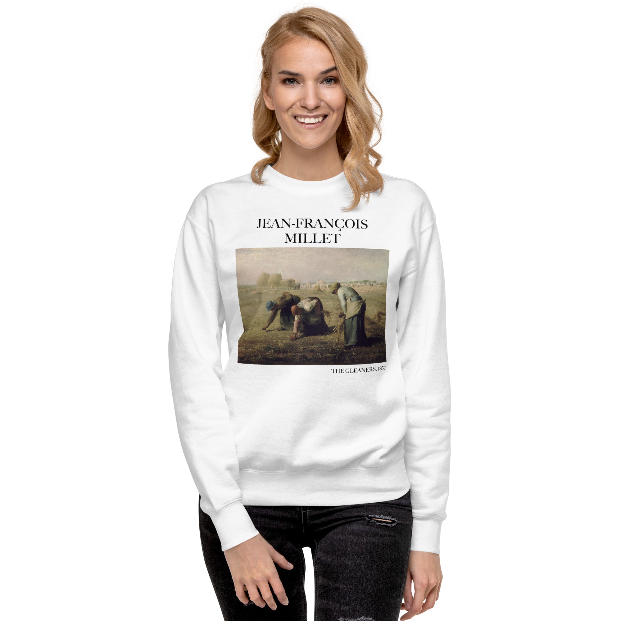 Sweatshirt mit berühmtem Gemälde „Die Ährenleserinnen“ von Jean-François Millet | Premium-Sweatshirt für Unisex