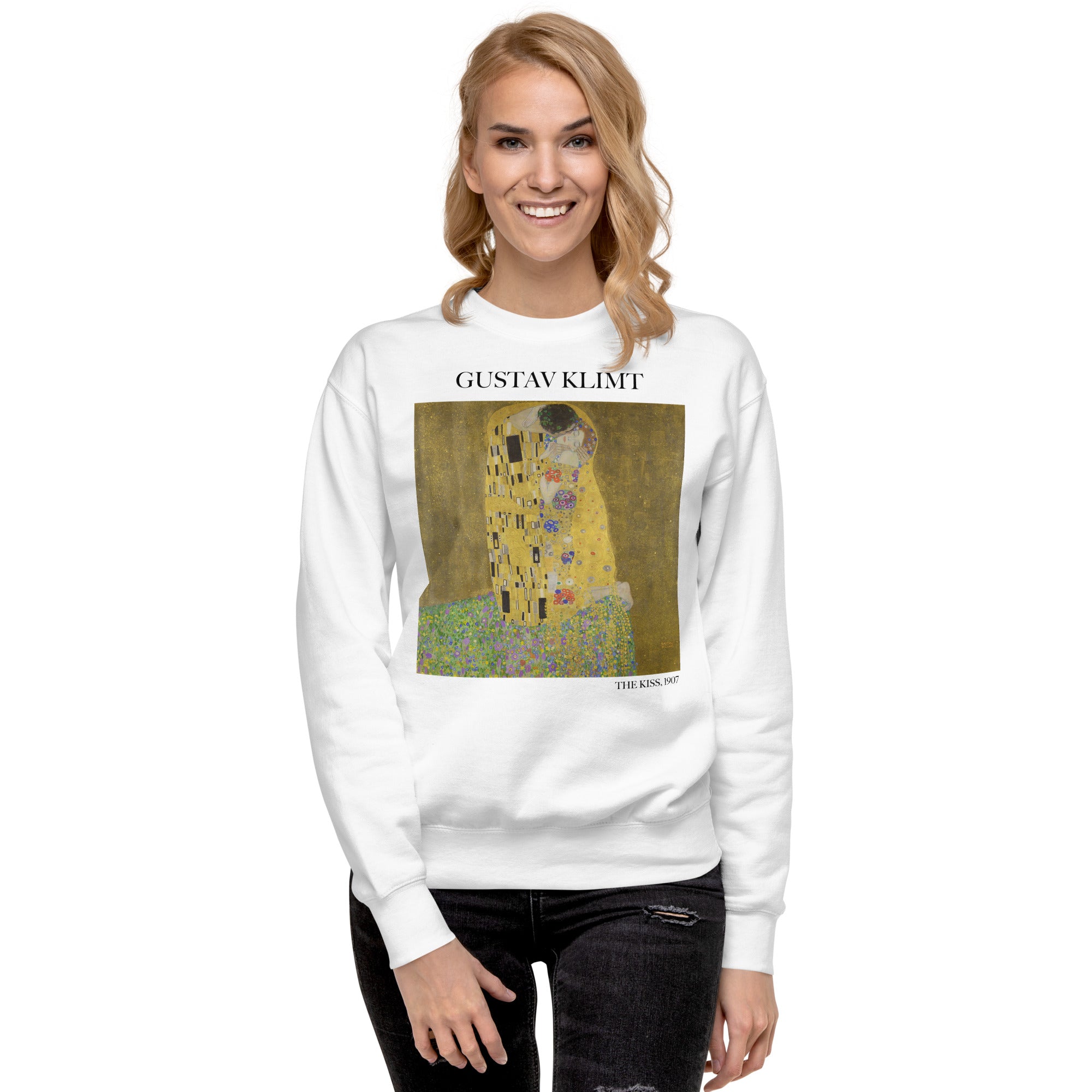 Gustav Klimt 'The Kiss' Famous Painting Sweatshirt | Unisex Premium Sweatshirt