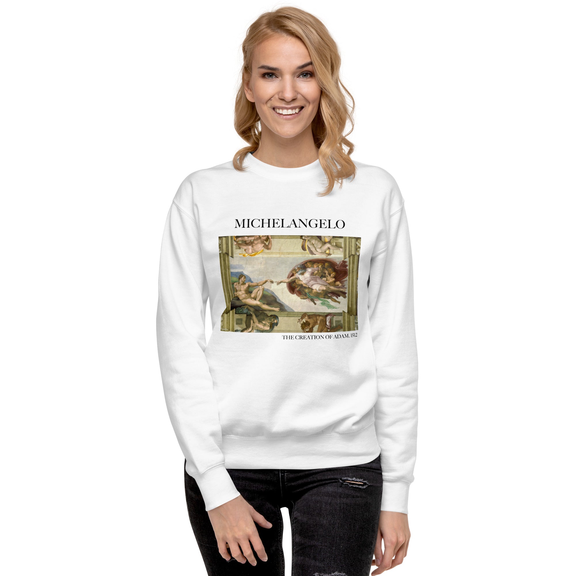 Michelangelo 'The Creation of Adam' Famous Painting Sweatshirt | Unisex Premium Sweatshirt