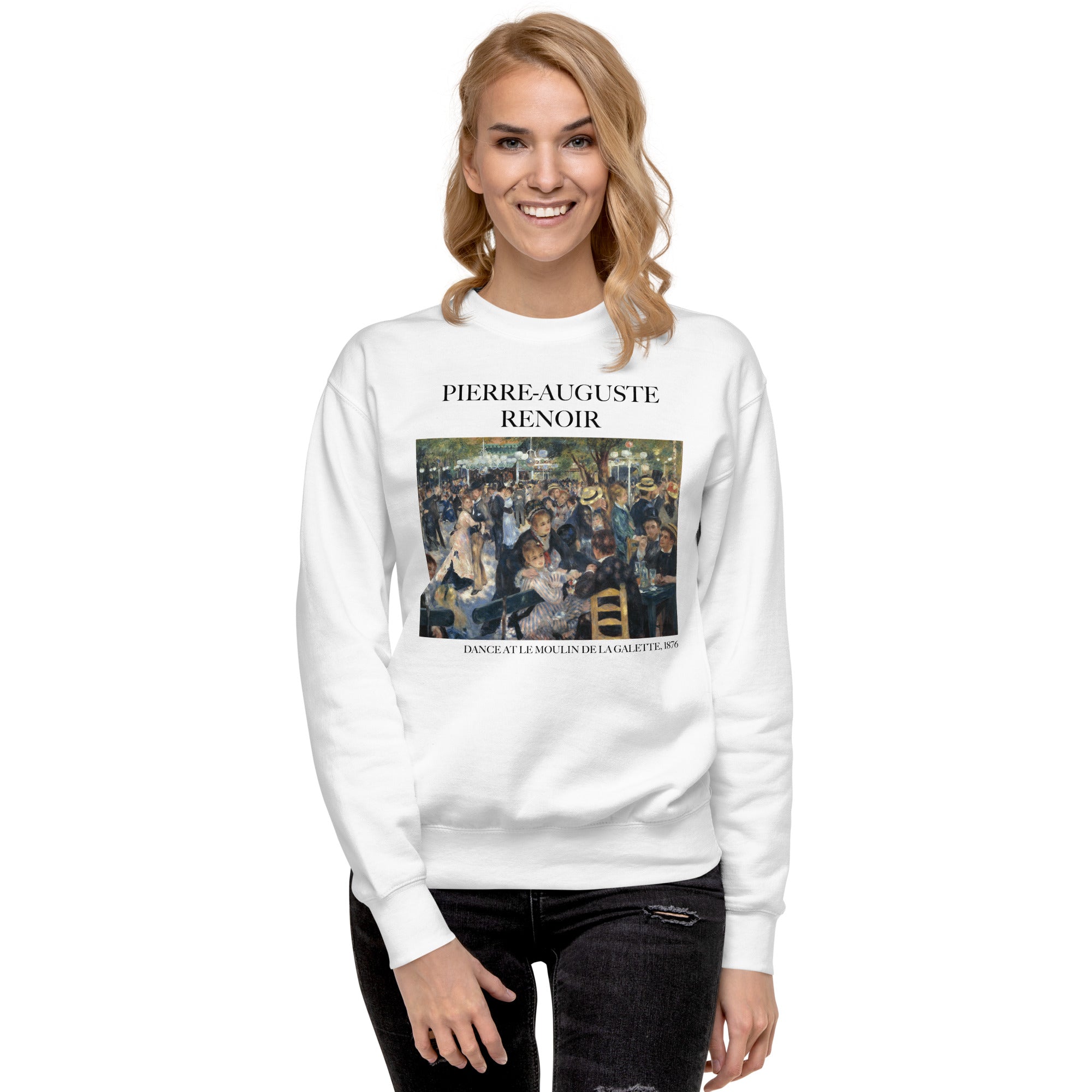 Pierre-Auguste Renoir 'Dance at Le Moulin de la Galette' Famous Painting Sweatshirt | Unisex Premium Sweatshirt