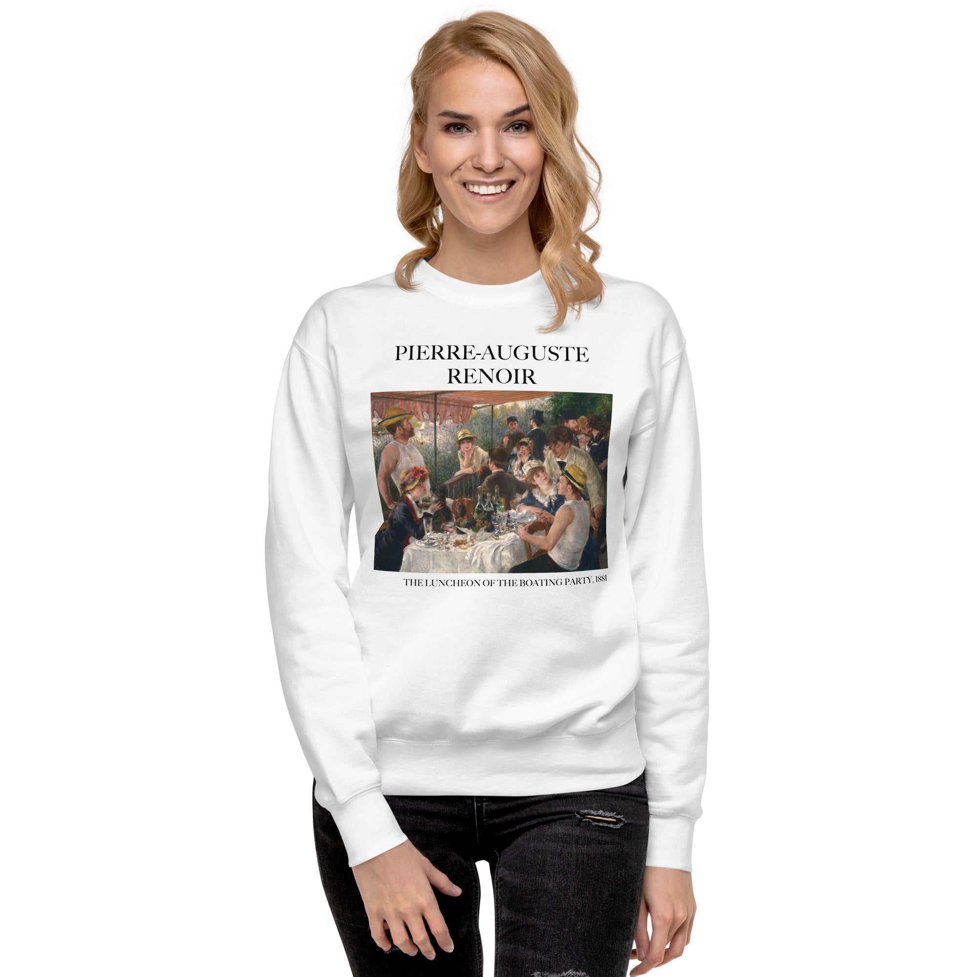 Pierre-Auguste Renoir 'The Luncheon of the Boating Party' Famous Painting Sweatshirt | Unisex Premium Sweatshirt