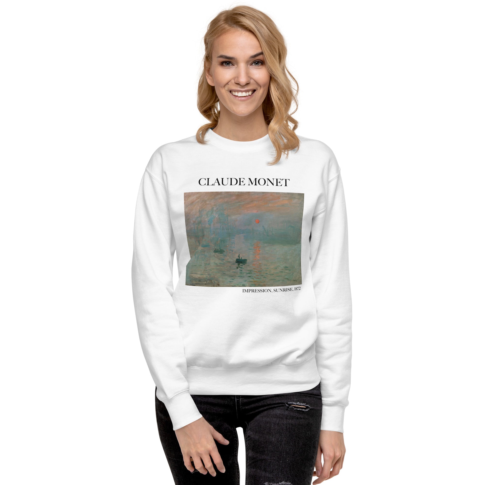 Sweatshirt „Impression, Sonnenaufgang“ von Claude Monet, berühmtes Gemälde, Unisex, Premium-Sweatshirt