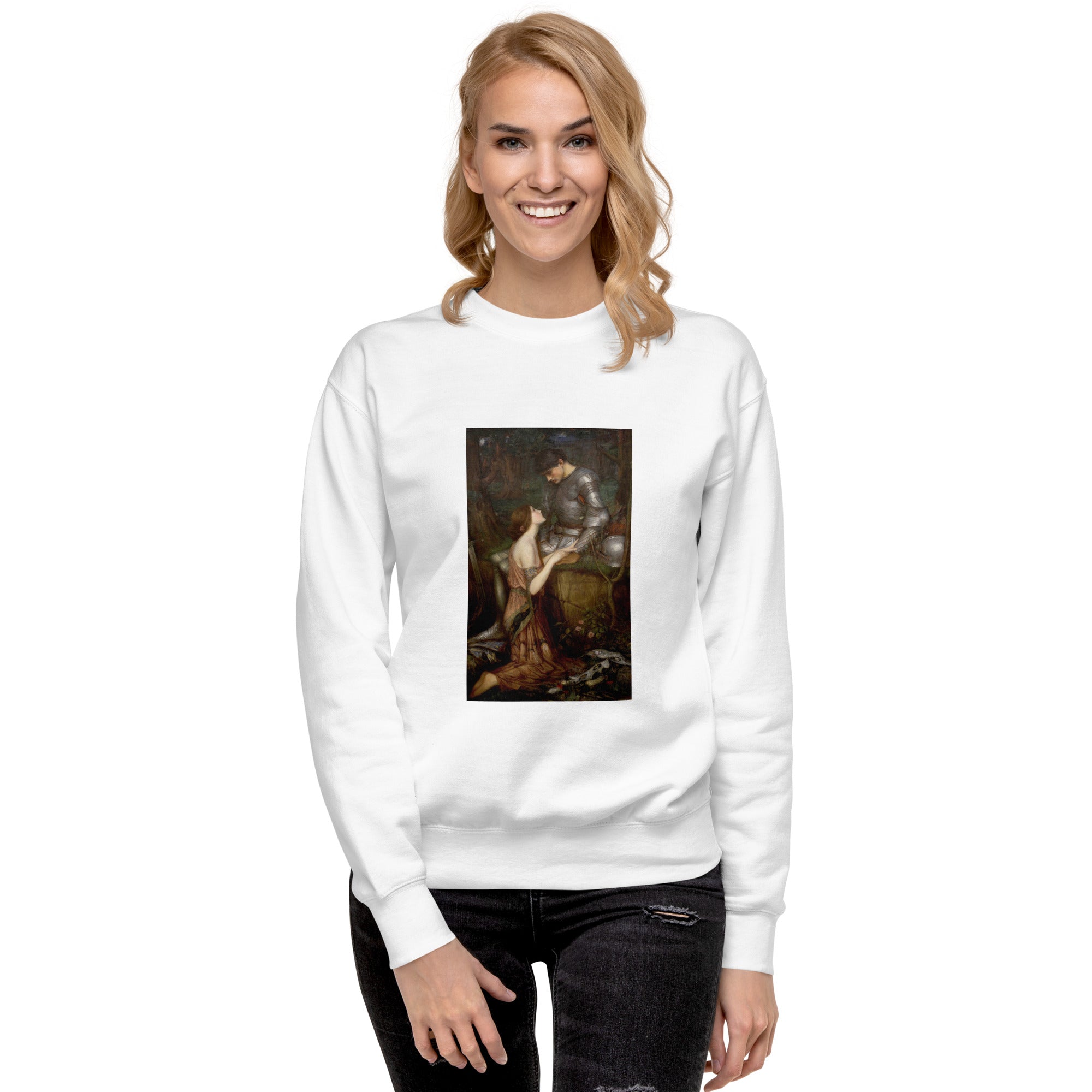 Sweatshirt mit berühmtem Gemälde „Lamia“ von John William Waterhouse, Premium-Unisex-Sweatshirt