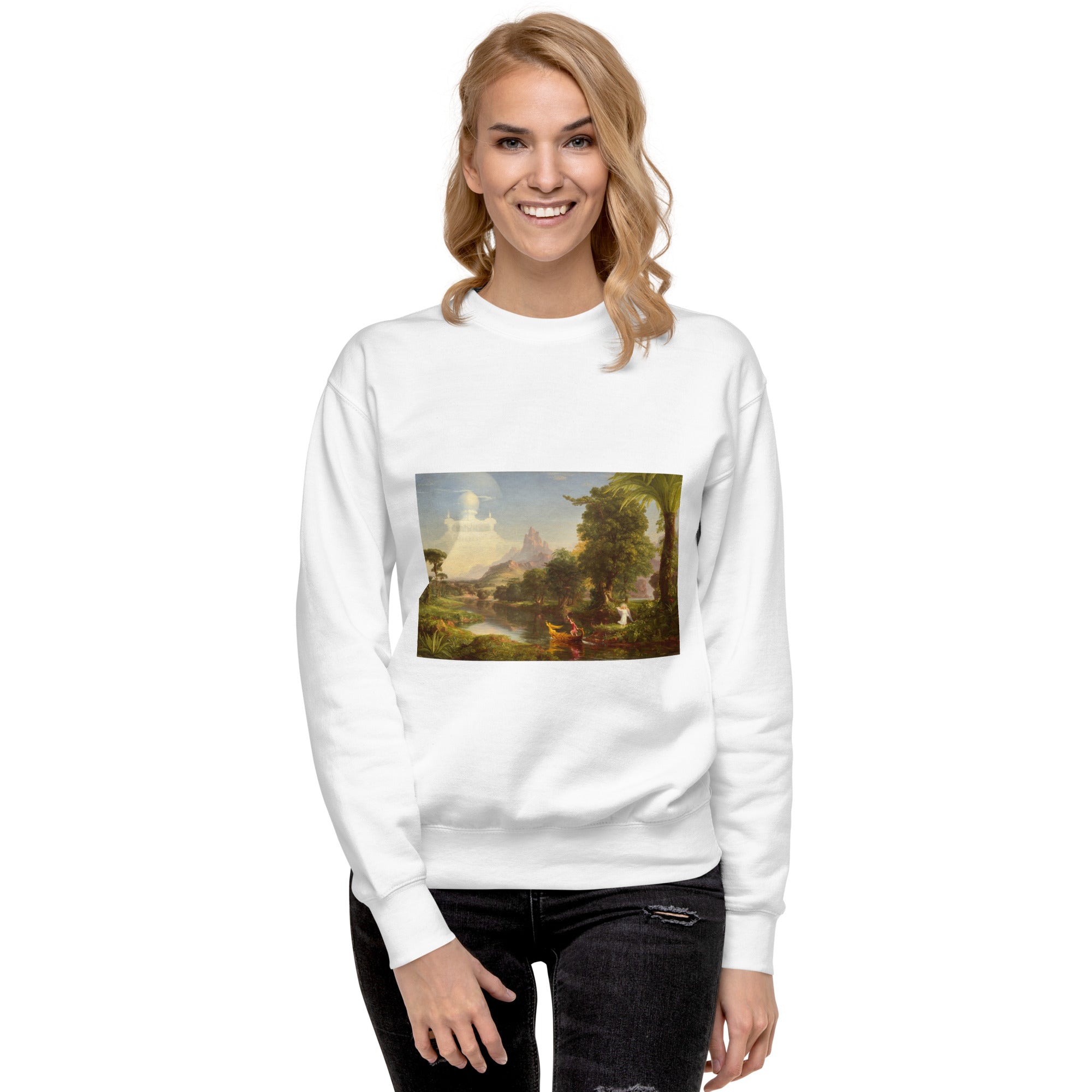 Sweatshirt mit berühmtem Gemälde „The Voyage of Life: Youth“ von Thomas Cole | Premium-Sweatshirt für Unisex