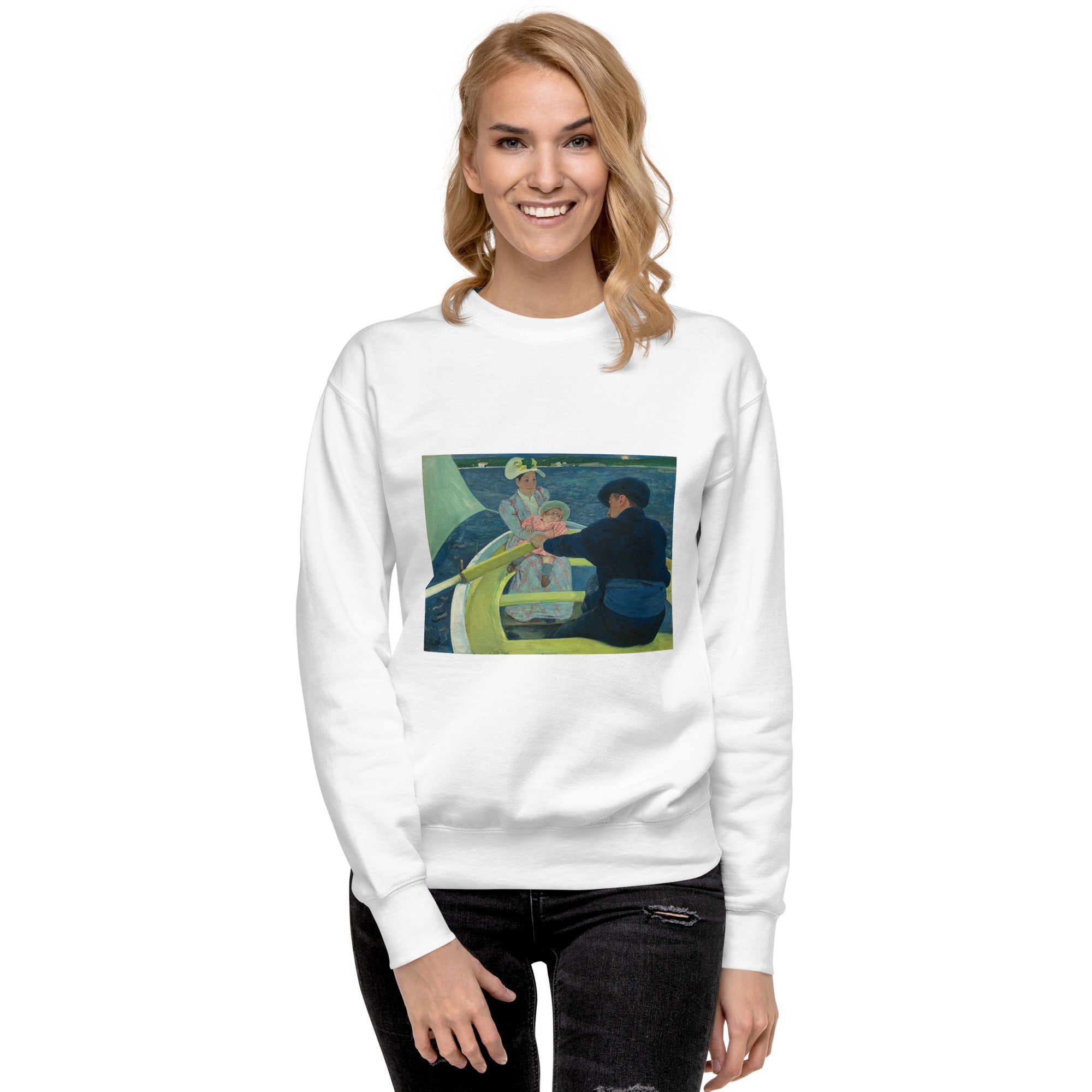 Sweatshirt mit berühmtem Gemälde „The Boating Party“ von Mary Cassatt | Premium-Sweatshirt für Unisex