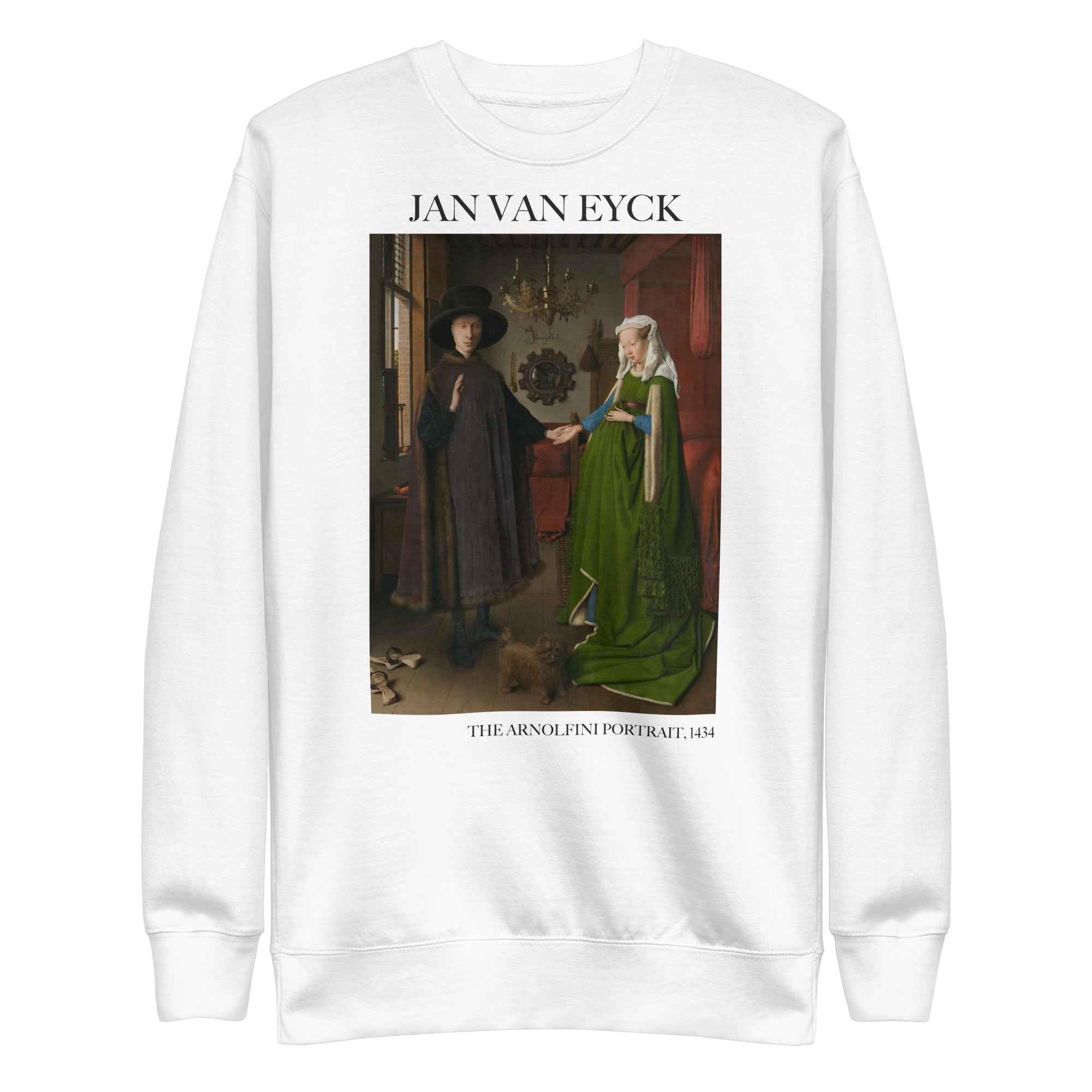 Jan van Eyck 'The Arnolfini Portrait' Famous Painting Sweatshirt | Unisex Premium Sweatshirt