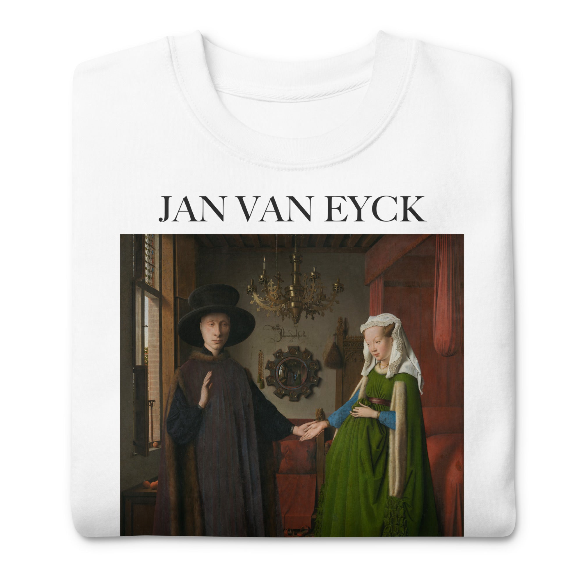 Jan van Eyck 'The Arnolfini Portrait' Famous Painting Sweatshirt | Unisex Premium Sweatshirt