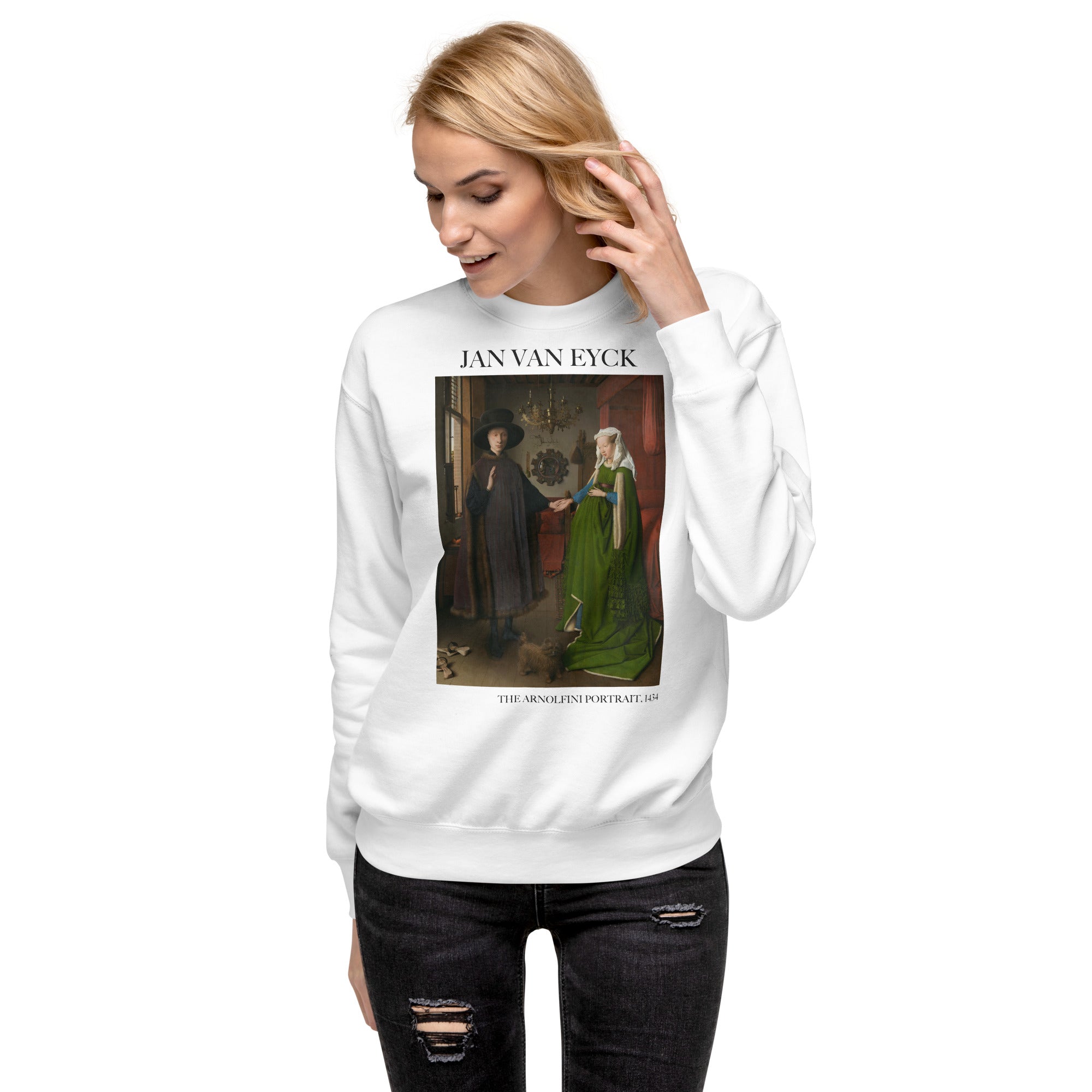 Jan van Eyck 'The Arnolfini Portrait' Famous Painting Sweatshirt | Unisex Premium Sweatshirt