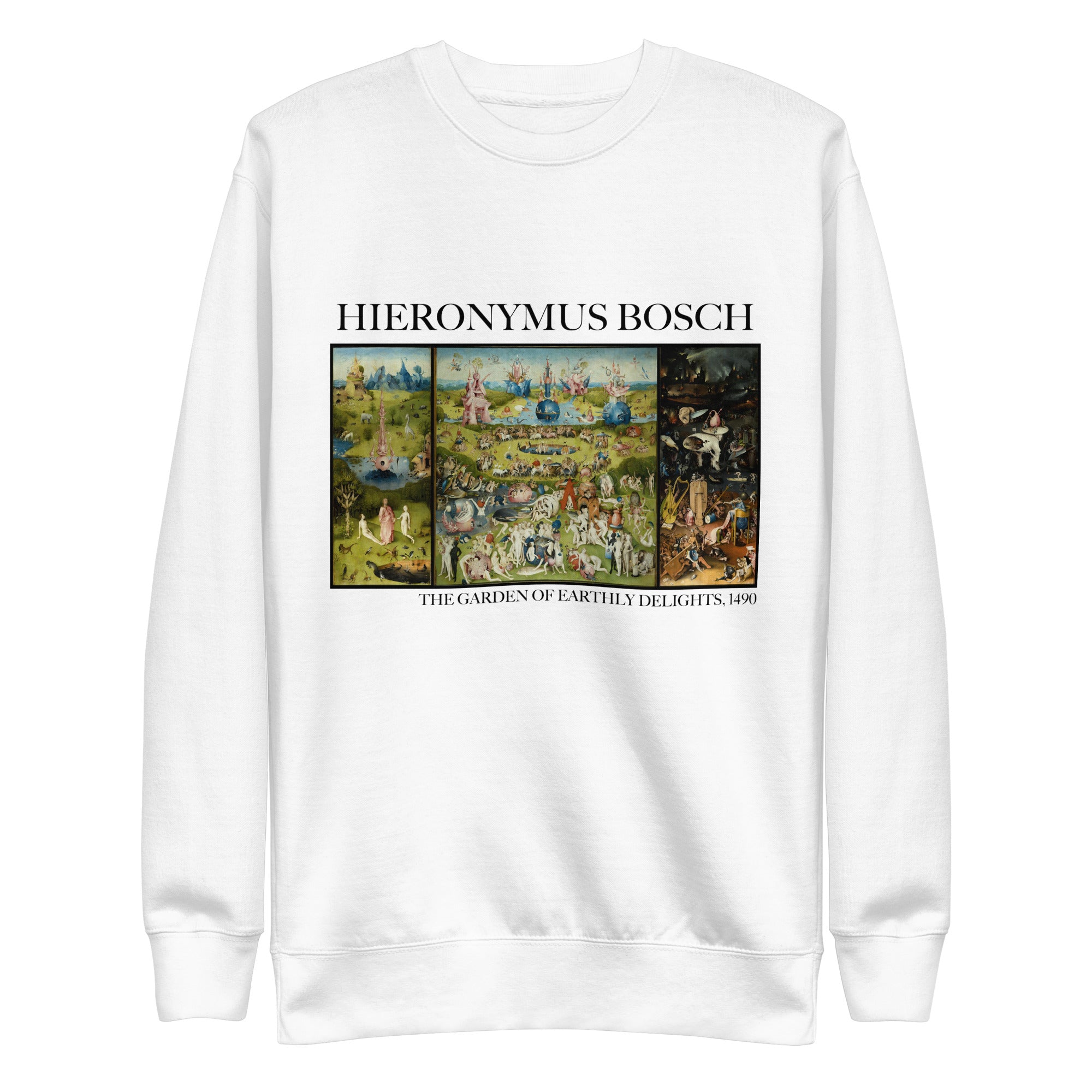 Sweatshirt mit berühmtem Gemälde „Der Garten der Lüste“ von Hieronymus Bosch | Premium-Sweatshirt für Unisex