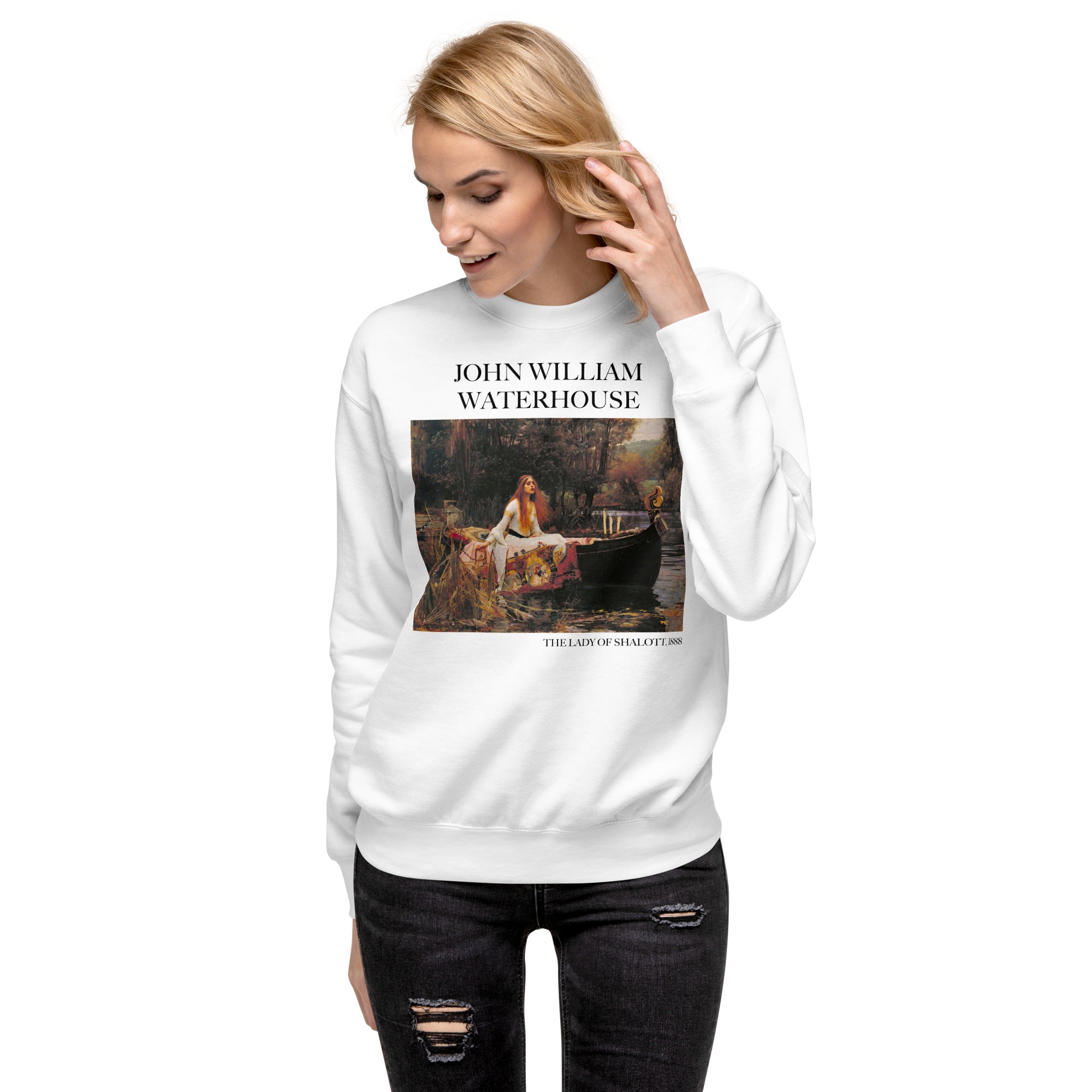 John William Waterhouse 'The Lady of Shalott' Famous Painting Sweatshirt | Unisex Premium Sweatshirt