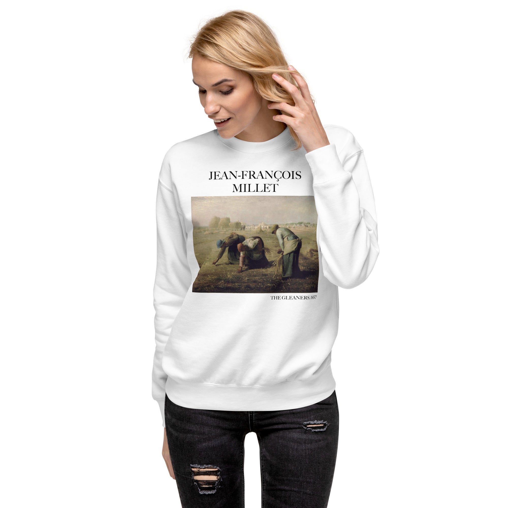 Sweatshirt mit berühmtem Gemälde „Die Ährenleserinnen“ von Jean-François Millet | Premium-Sweatshirt für Unisex