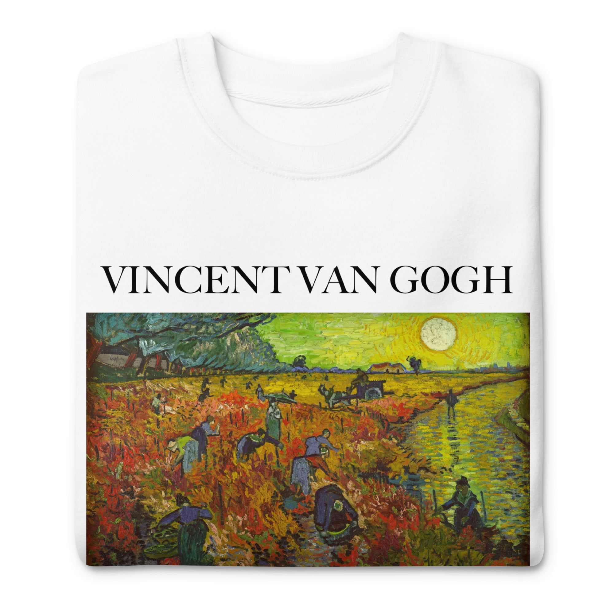 Sweatshirt mit berühmtem Gemälde „Der rote Weinberg“ von Vincent van Gogh | Premium-Sweatshirt für Unisex 
