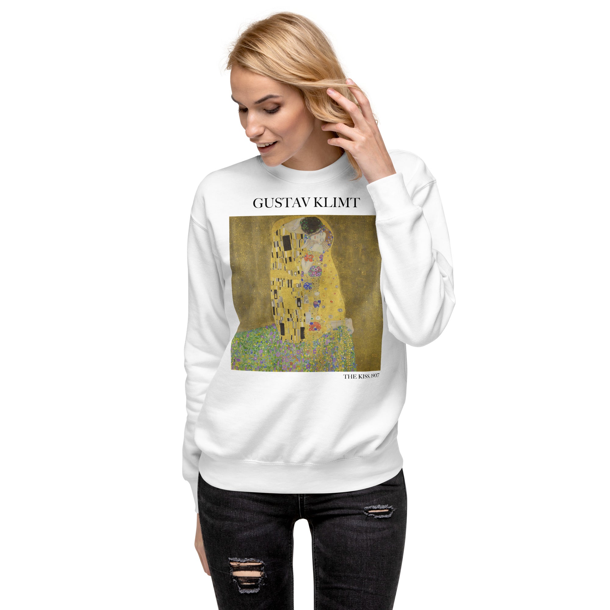 Gustav Klimt 'The Kiss' Famous Painting Sweatshirt | Unisex Premium Sweatshirt