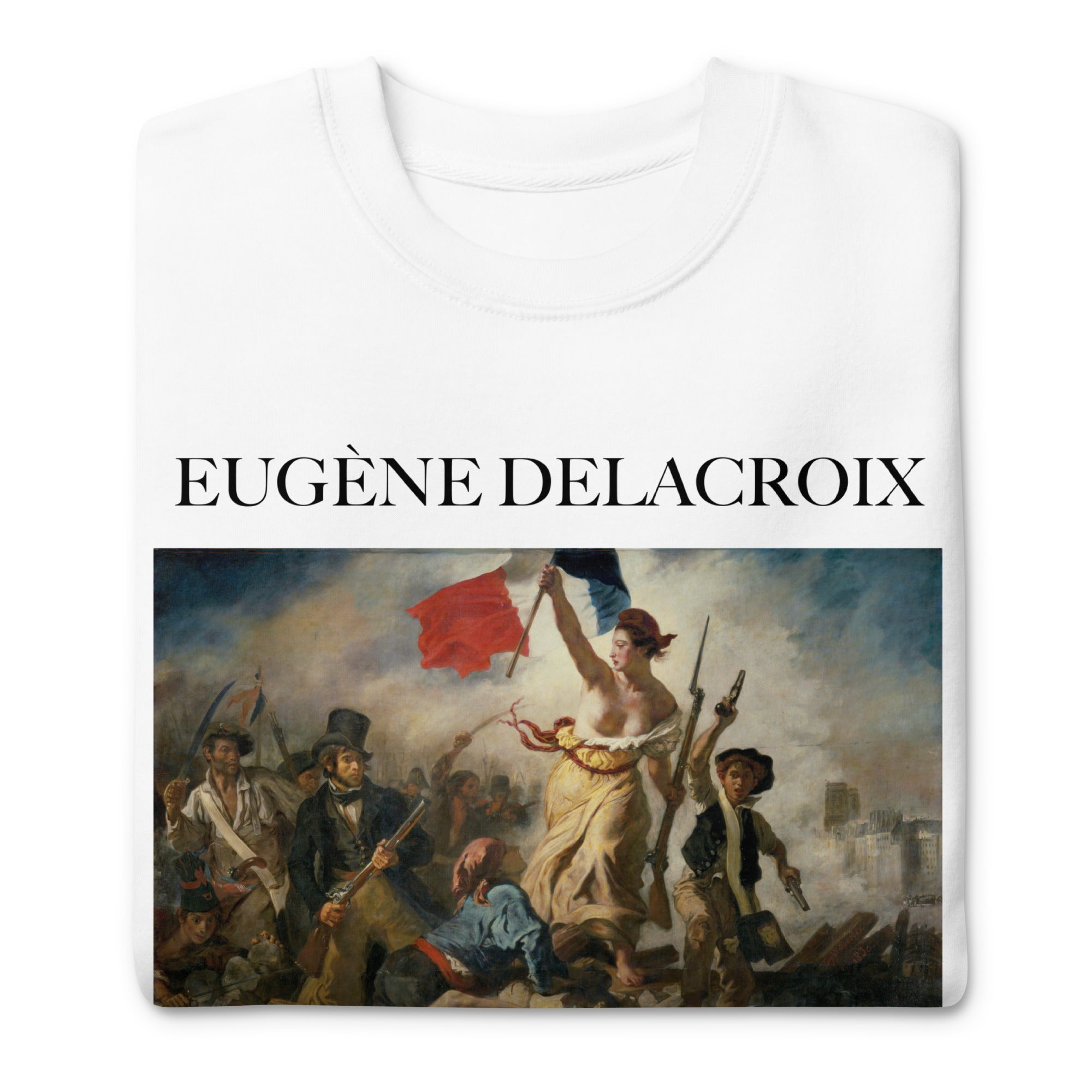 Eugène Delacroix 'Liberty Leading the People' Famous Painting Sweatshirt | Unisex Premium Sweatshirt