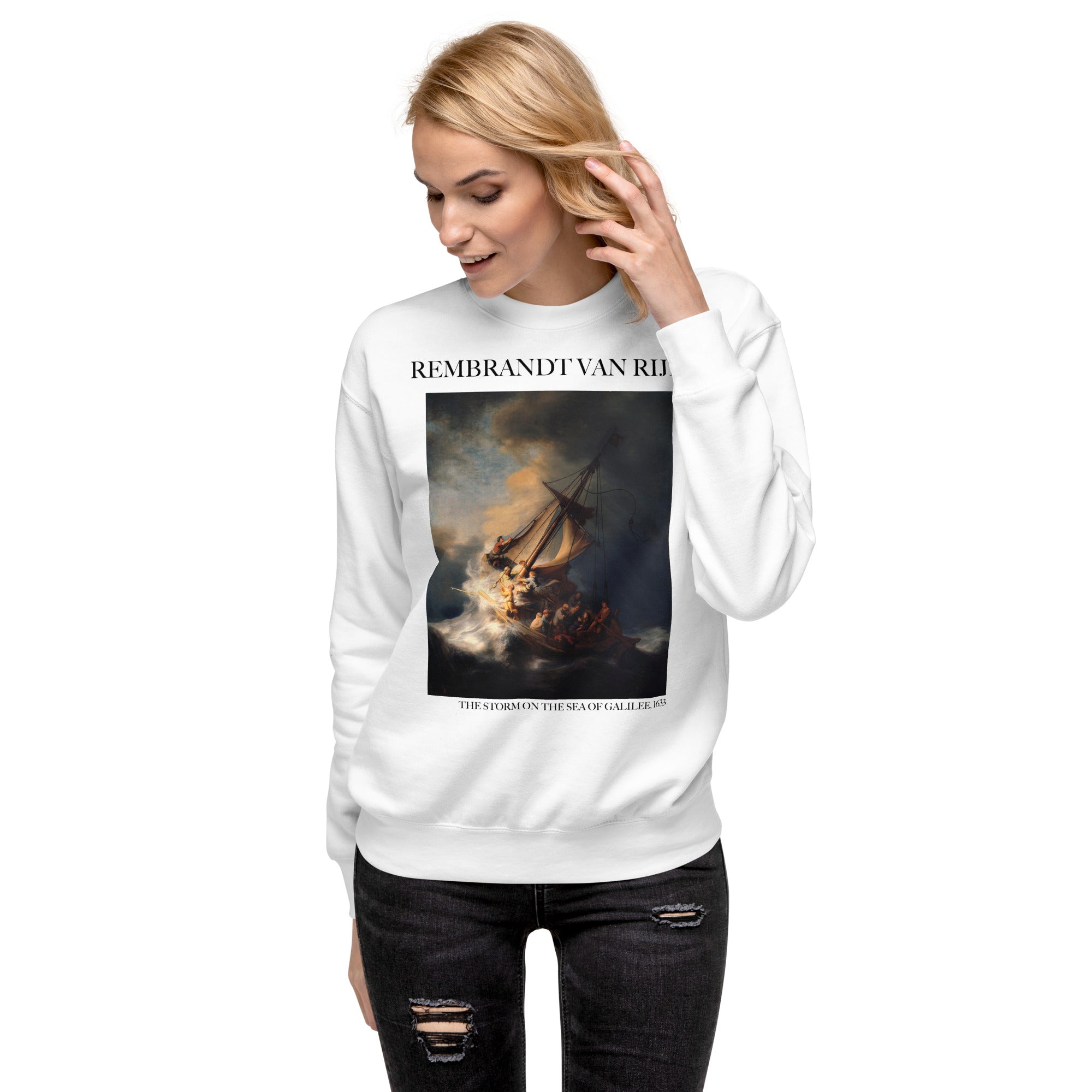 Rembrandt van Rijn 'The Storm on the Sea of Galilee' Famous Painting Sweatshirt | Unisex Premium Sweatshirt