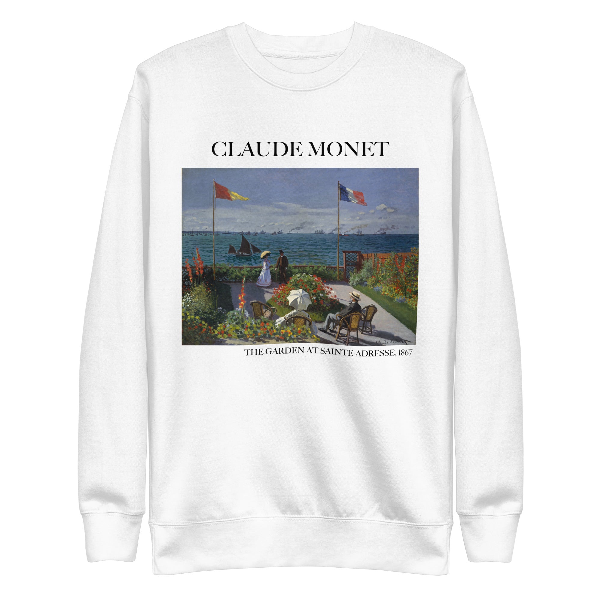Sweatshirt „Der Garten in Sainte-Adresse“ von Claude Monet, berühmtes Gemälde, Unisex, Premium-Sweatshirt