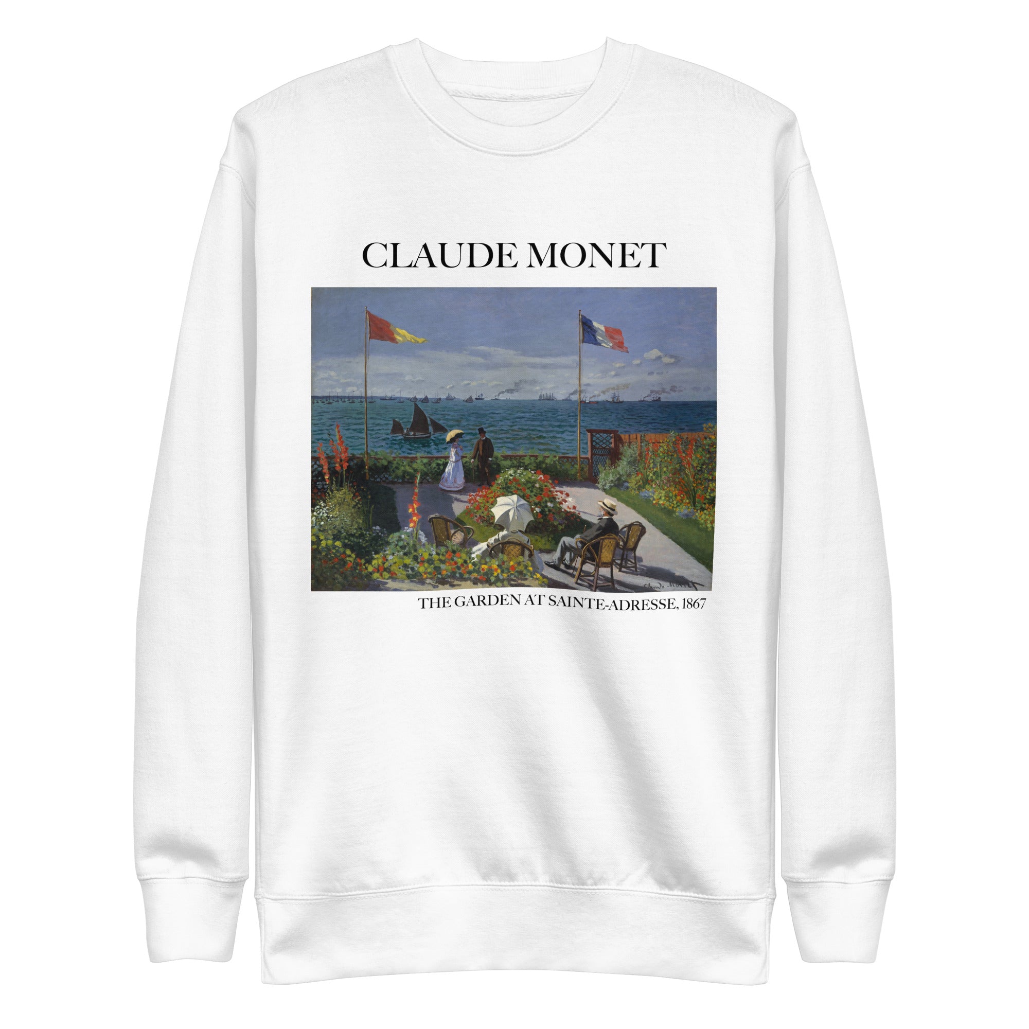 Claude Monet 'The Garden at Sainte-Adresse' Famous Painting Sweatshirt | Unisex Premium Sweatshirt