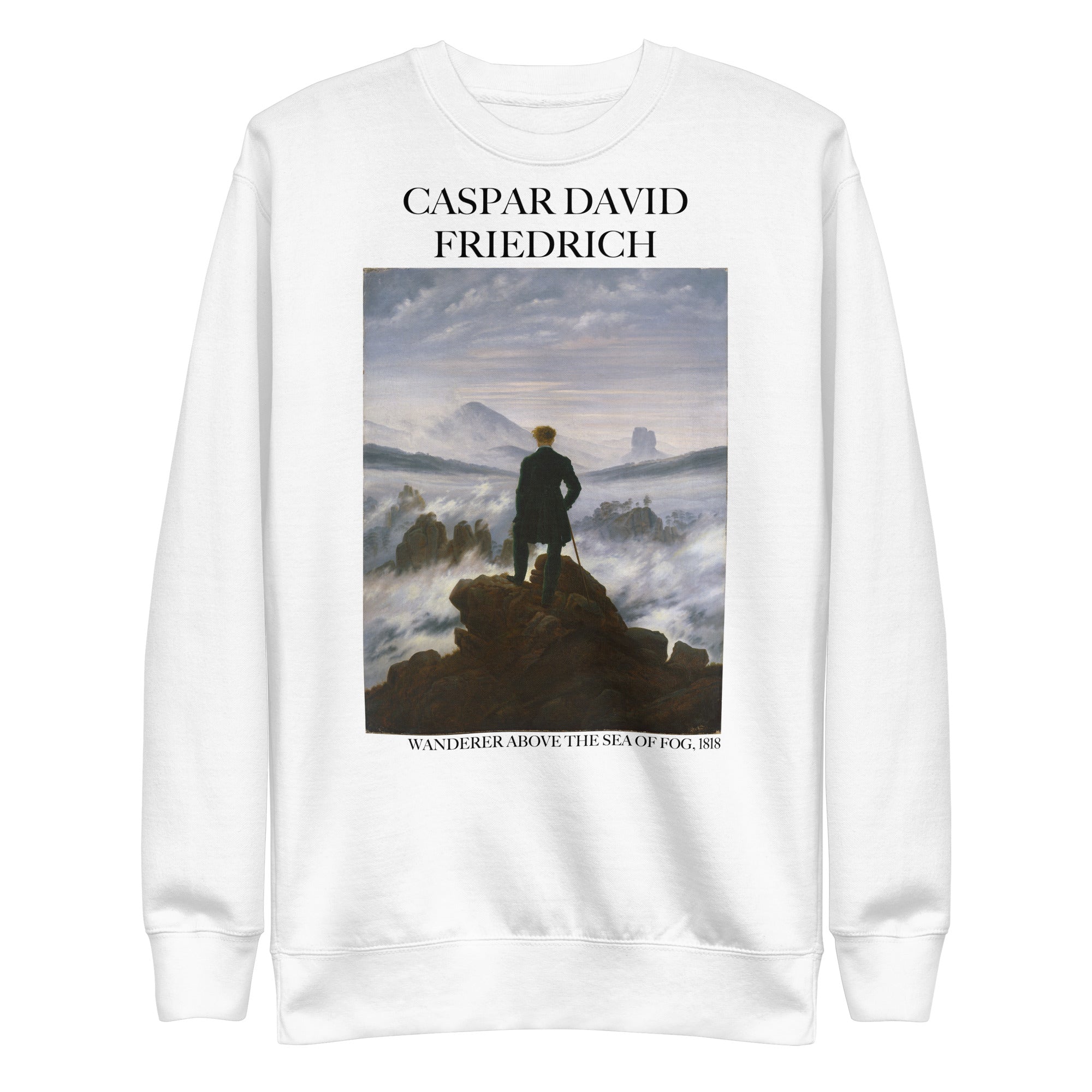 Caspar David Friedrich 'Der Wanderer über dem Nebelmeer' Berühmtes Gemälde Sweatshirt | Unisex Premium Sweatshirt