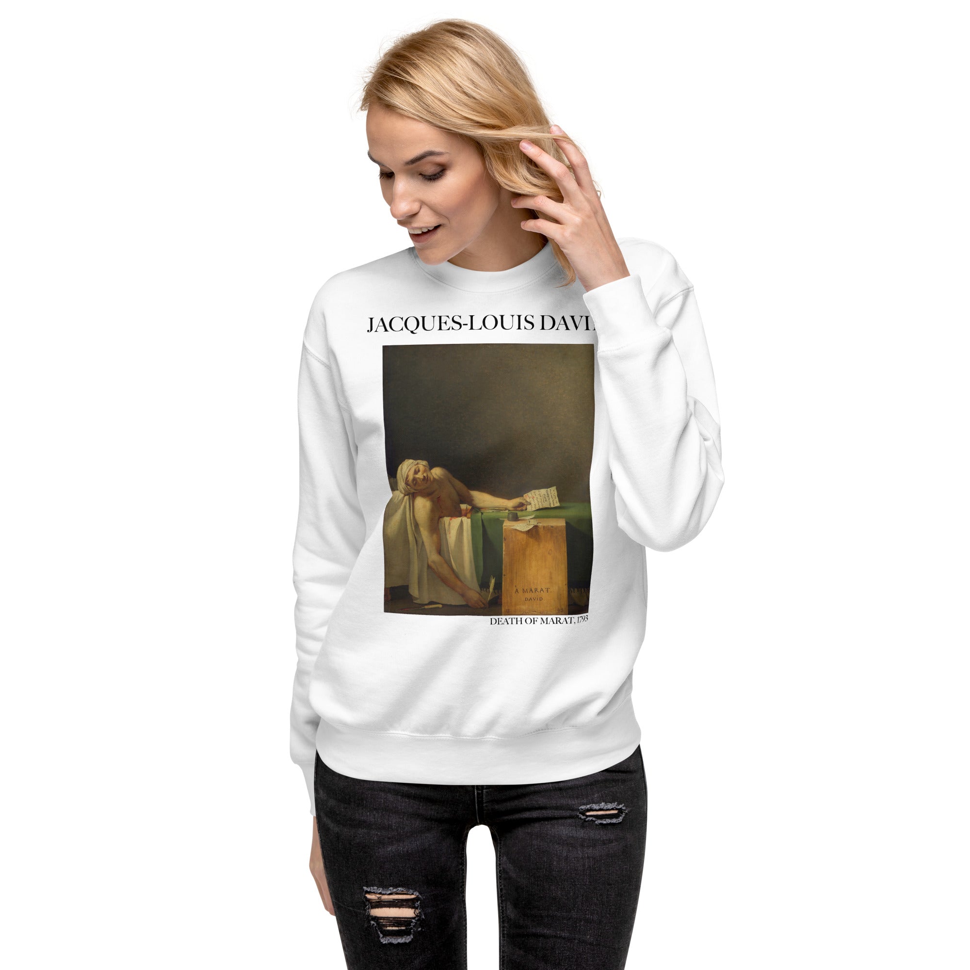 Jacques-Louis David 'Death of Marat' Famous Painting Sweatshirt | Unisex Premium Sweatshirt