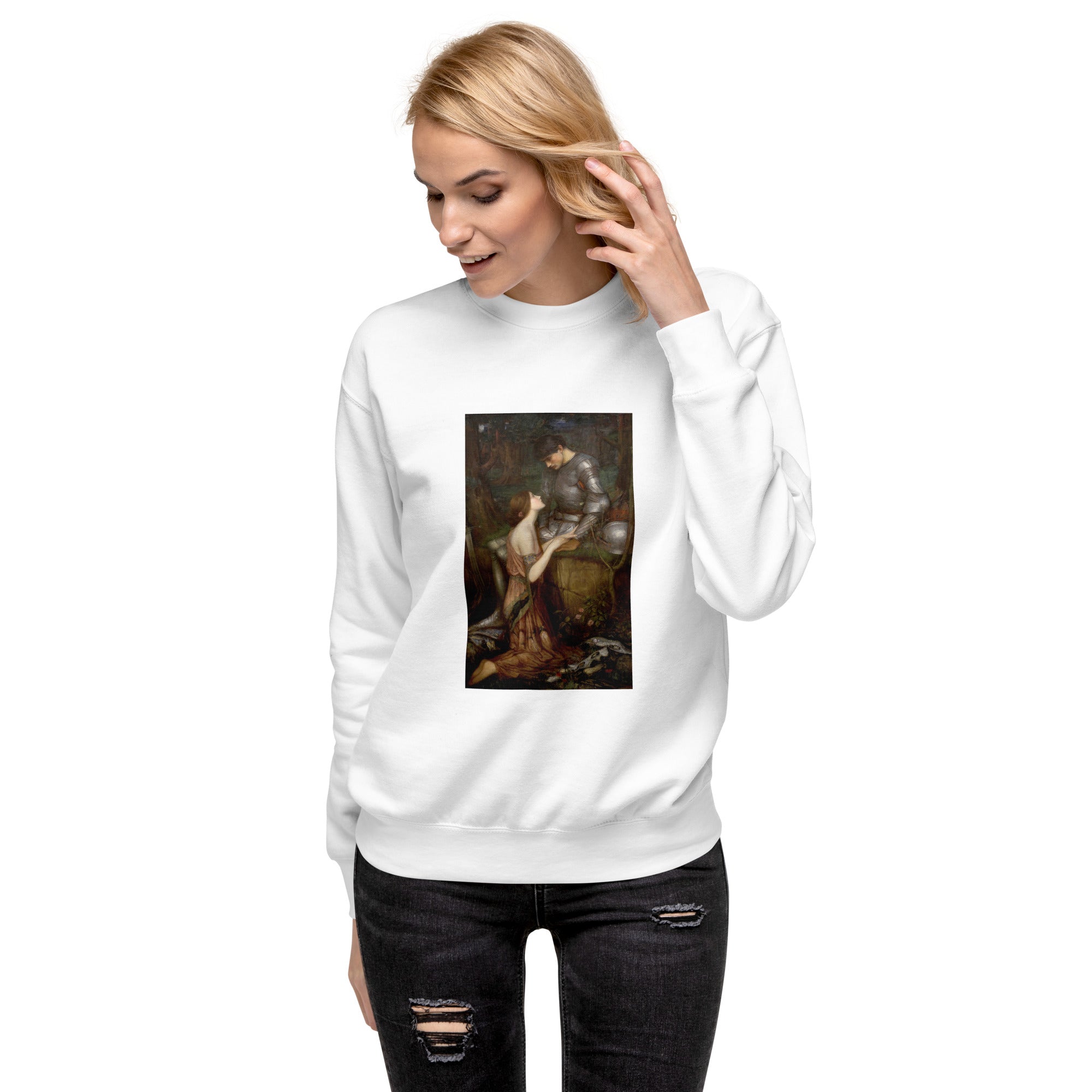 Sweatshirt mit berühmtem Gemälde „Lamia“ von John William Waterhouse, Premium-Unisex-Sweatshirt