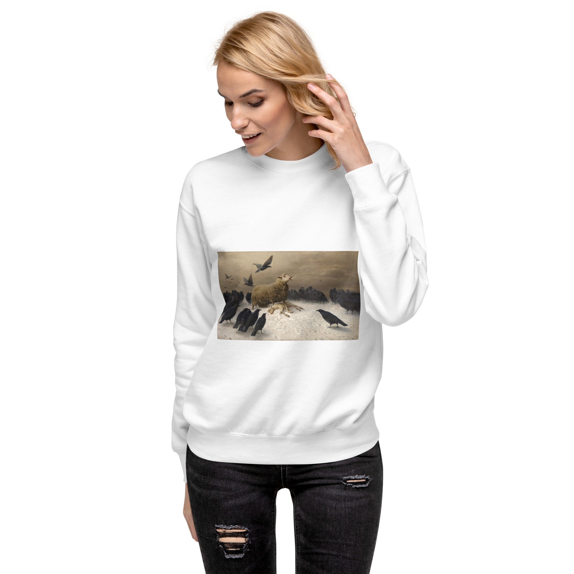 August Friedrich Schenck 'Angst' Berühmtes Gemälde Sweatshirt | Unisex Premium Sweatshirt