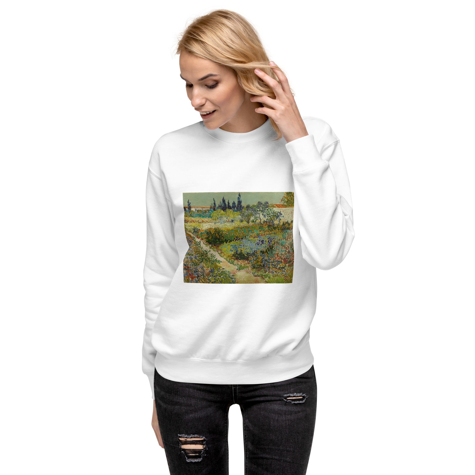 Vincent van Gogh 'Garden at Arles' Famous Painting Sweatshirt | Unisex Premium Sweatshirt
