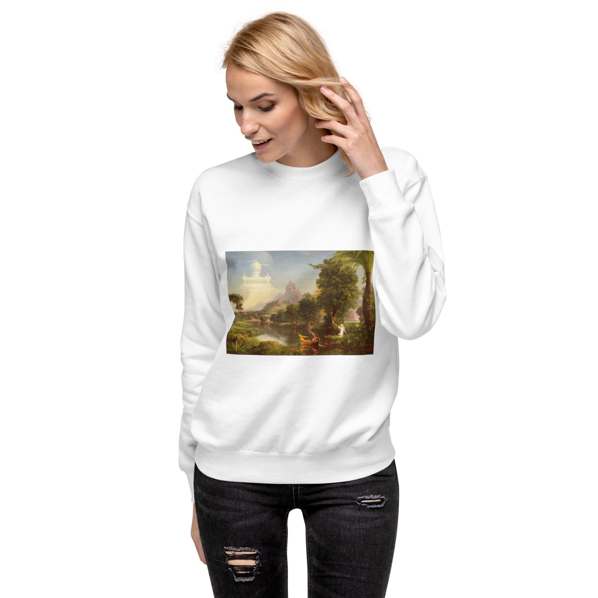 Sweatshirt mit berühmtem Gemälde „The Voyage of Life: Youth“ von Thomas Cole | Premium-Sweatshirt für Unisex