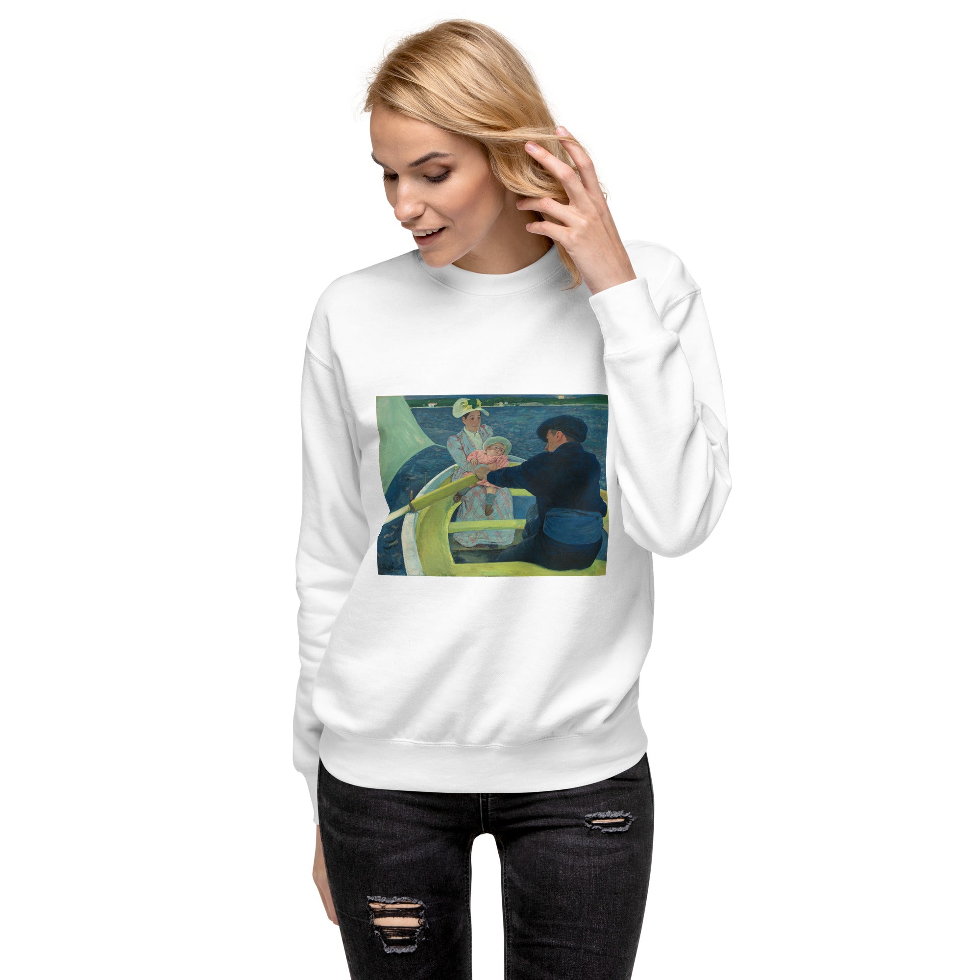 Sweatshirt mit berühmtem Gemälde „The Boating Party“ von Mary Cassatt | Premium-Sweatshirt für Unisex