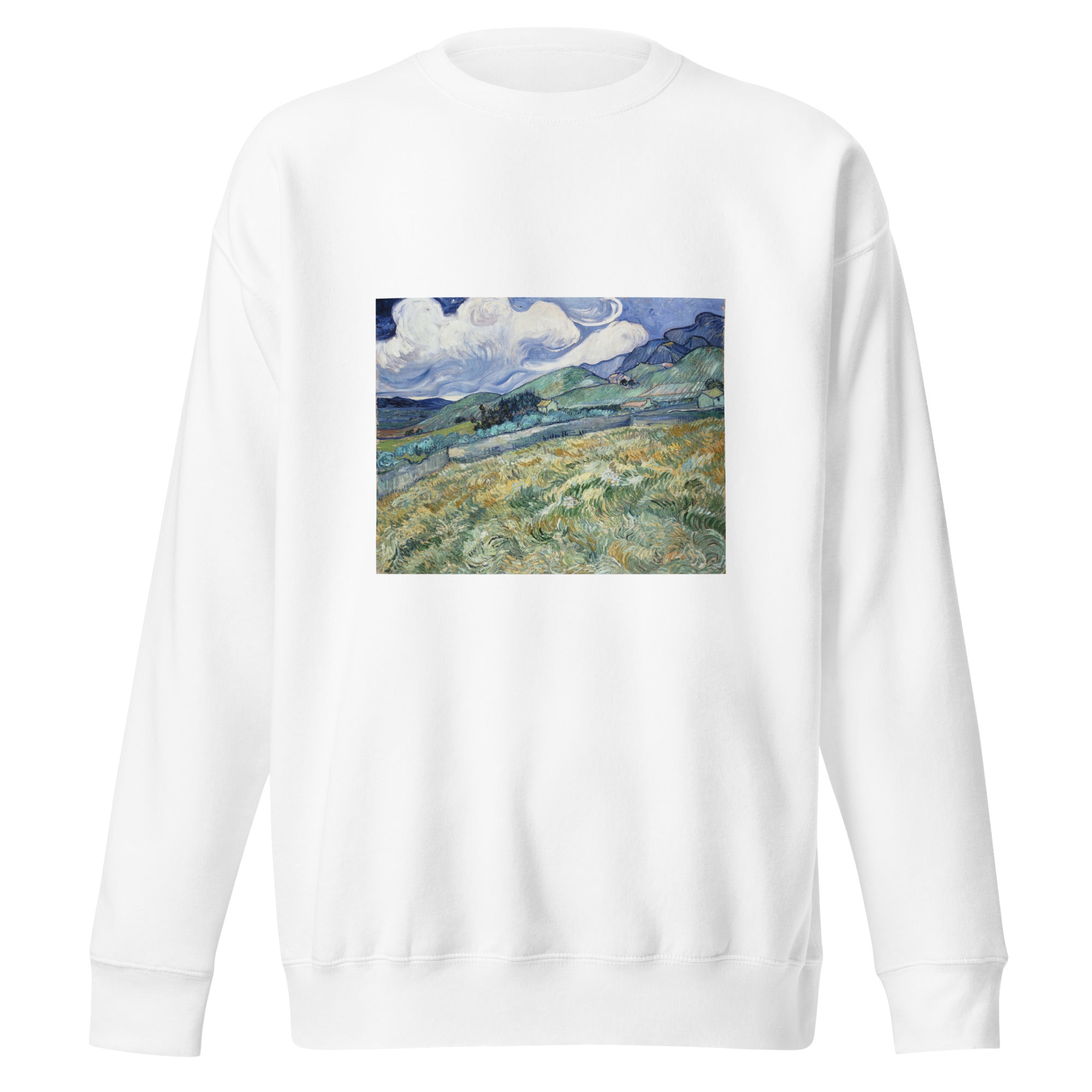 Sweatshirt mit berühmtem Gemälde „Landschaft von Saint-Rémy“ von Vincent van Gogh | Premium-Sweatshirt für Unisex