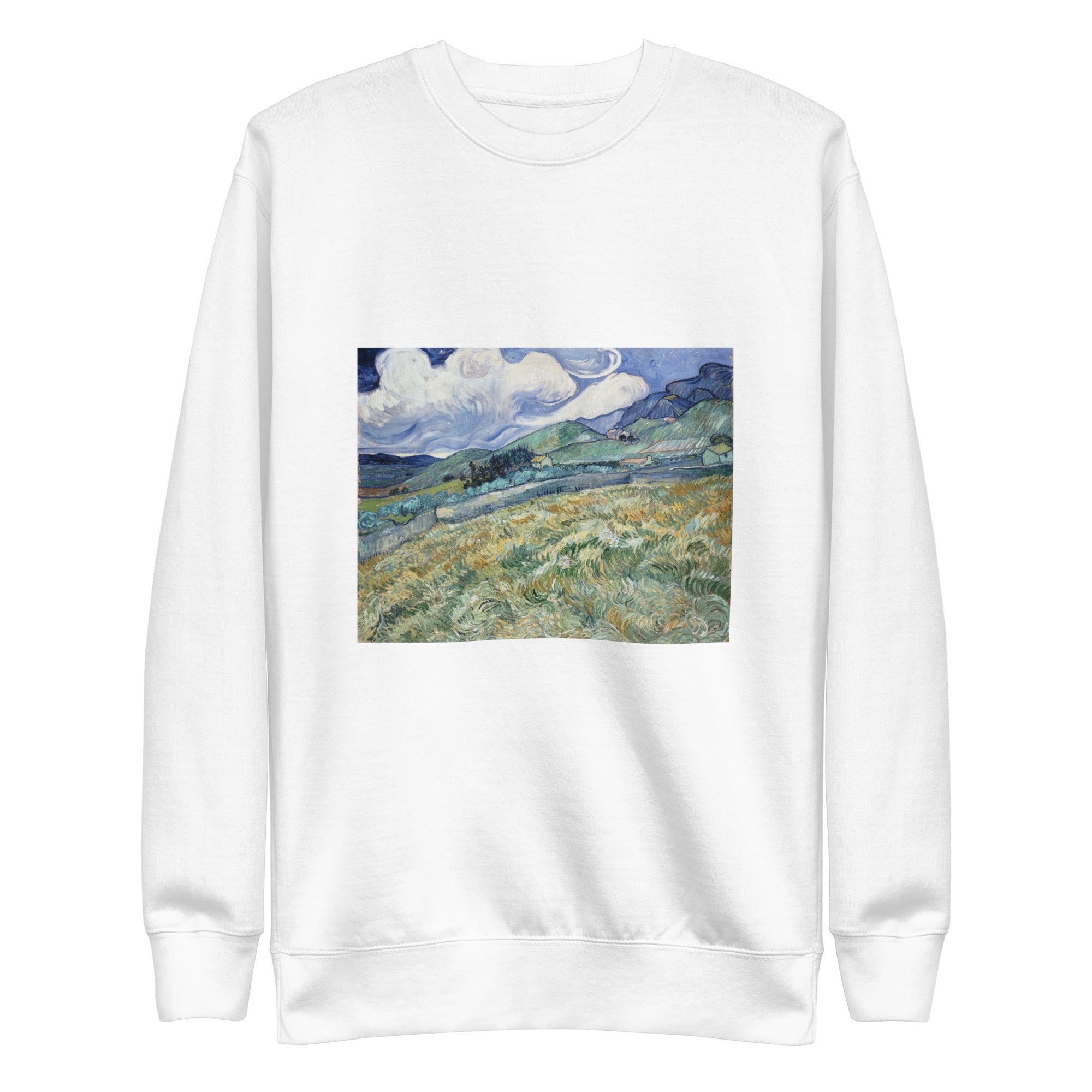 Sweatshirt mit berühmtem Gemälde „Landschaft von Saint-Rémy“ von Vincent van Gogh | Premium-Sweatshirt für Unisex