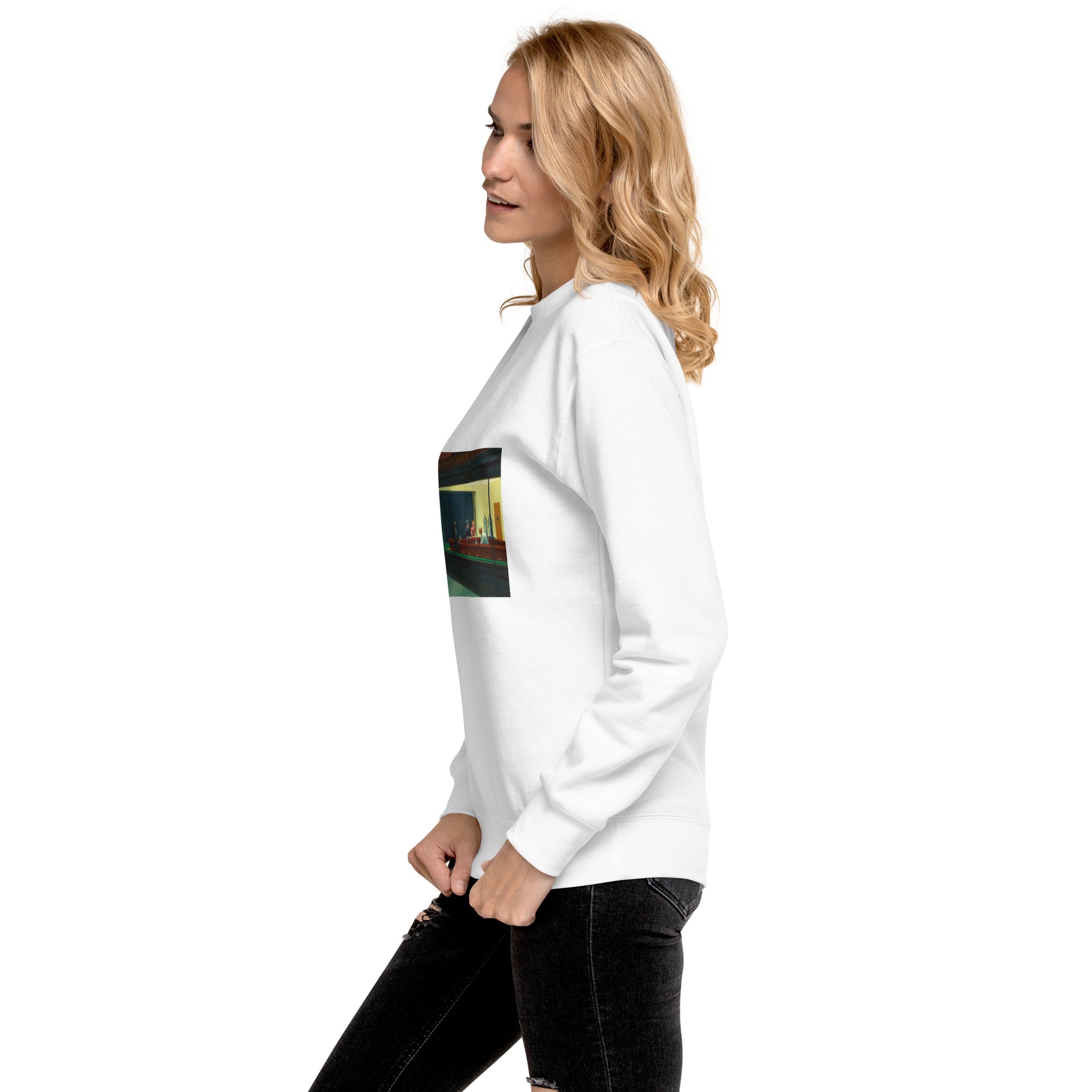 Edward Hopper 'Nighthawks' Famous Painting Sweatshirt | Unisex Premium Sweatshirt